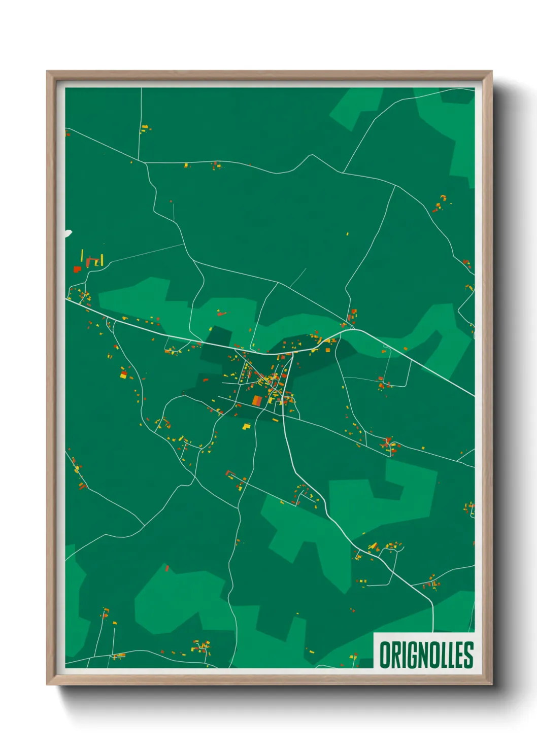 Une affiche de carte sur Orignolles