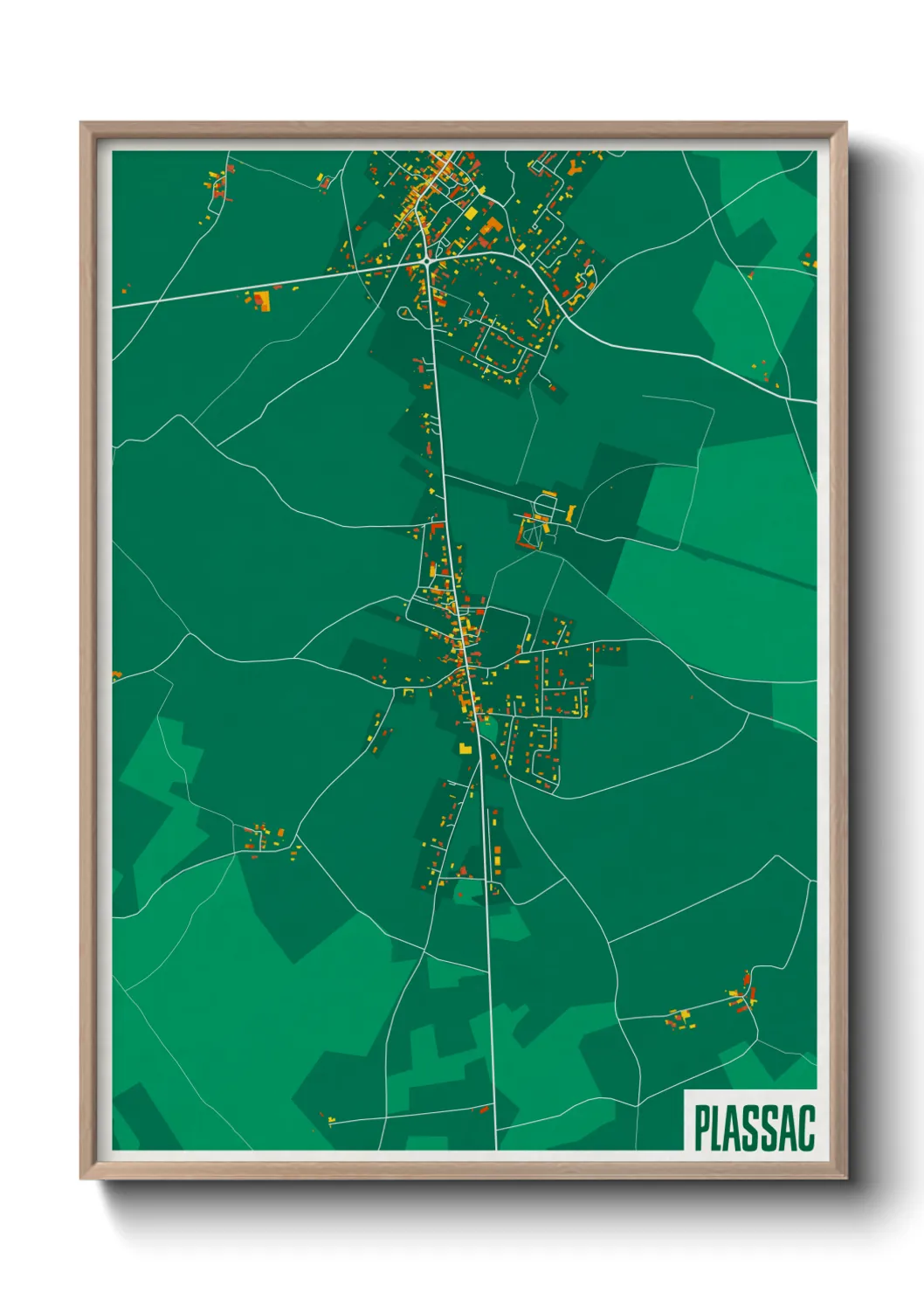 Une affiche de carte sur Plassac