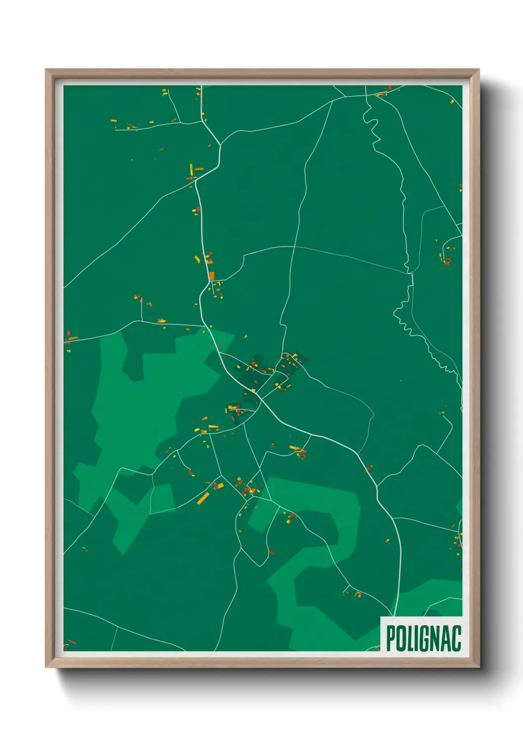 Une affiche de carte sur Polignac