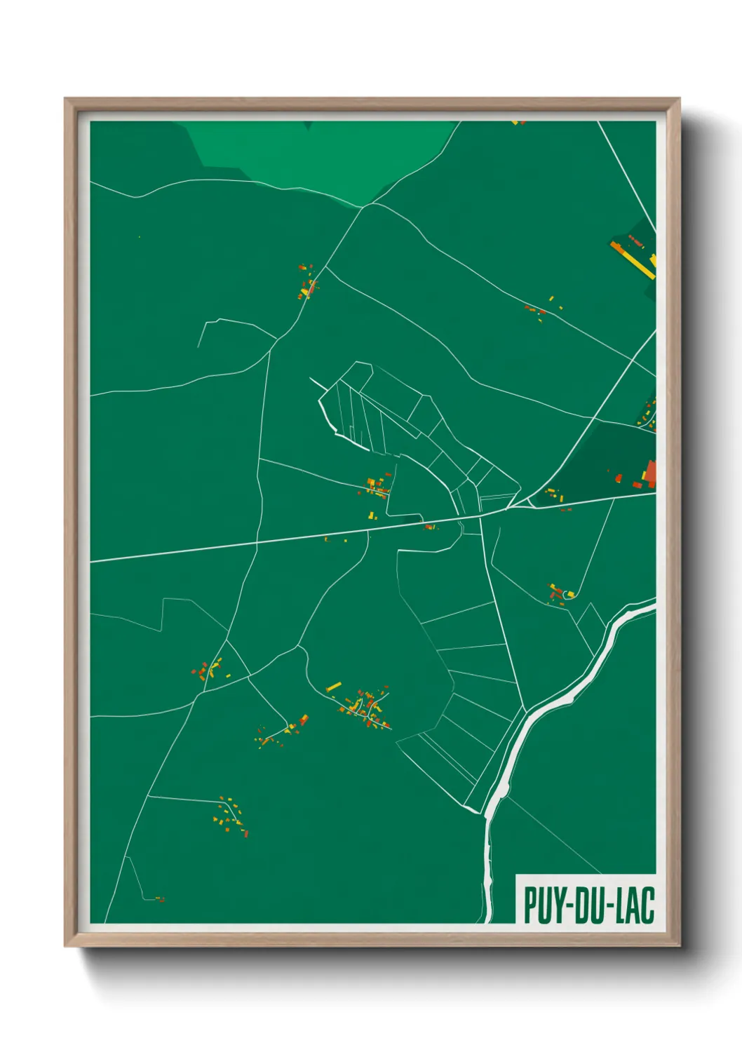 Une affiche de carte sur Puy-du-Lac