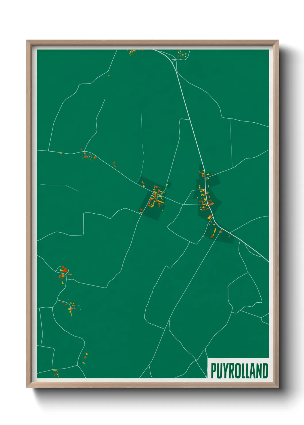 Une affiche de carte sur Puyrolland