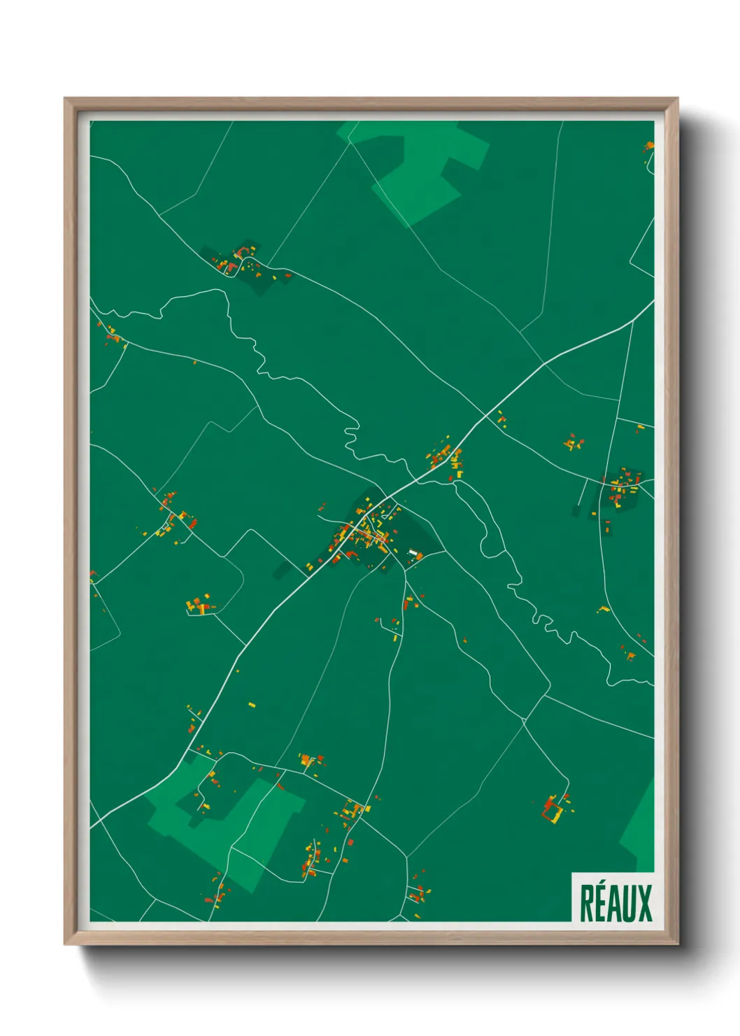 Une affiche de carte sur Réaux