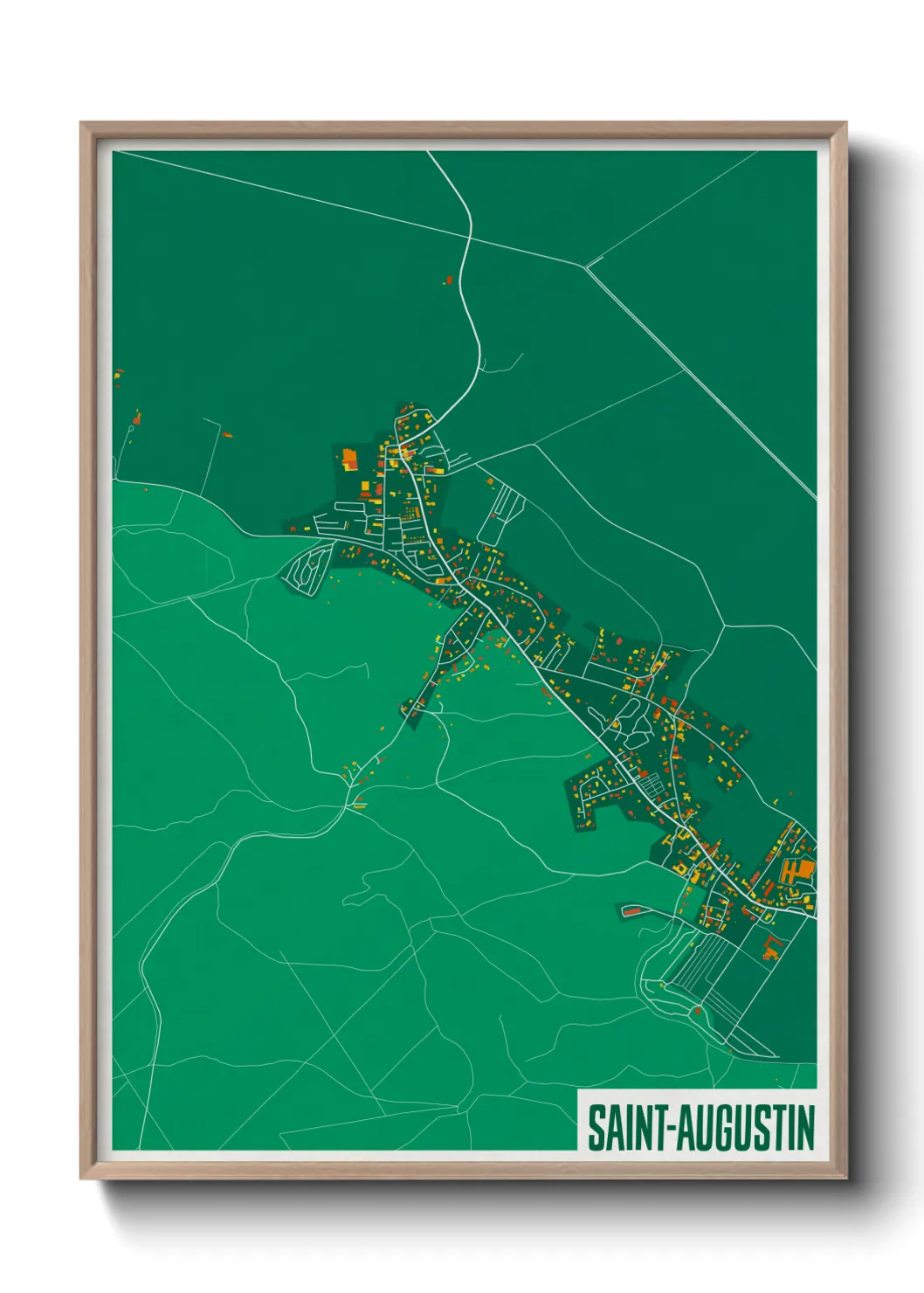 Une affiche de carte sur Saint-Augustin