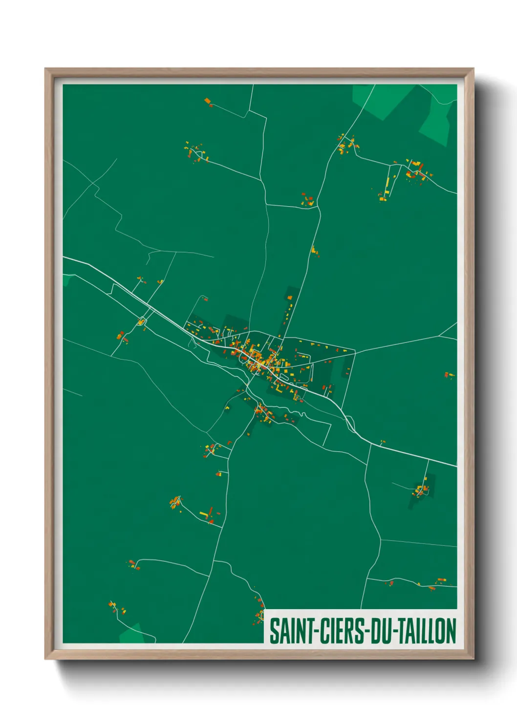Une affiche de carte sur Saint-Ciers-du-Taillon