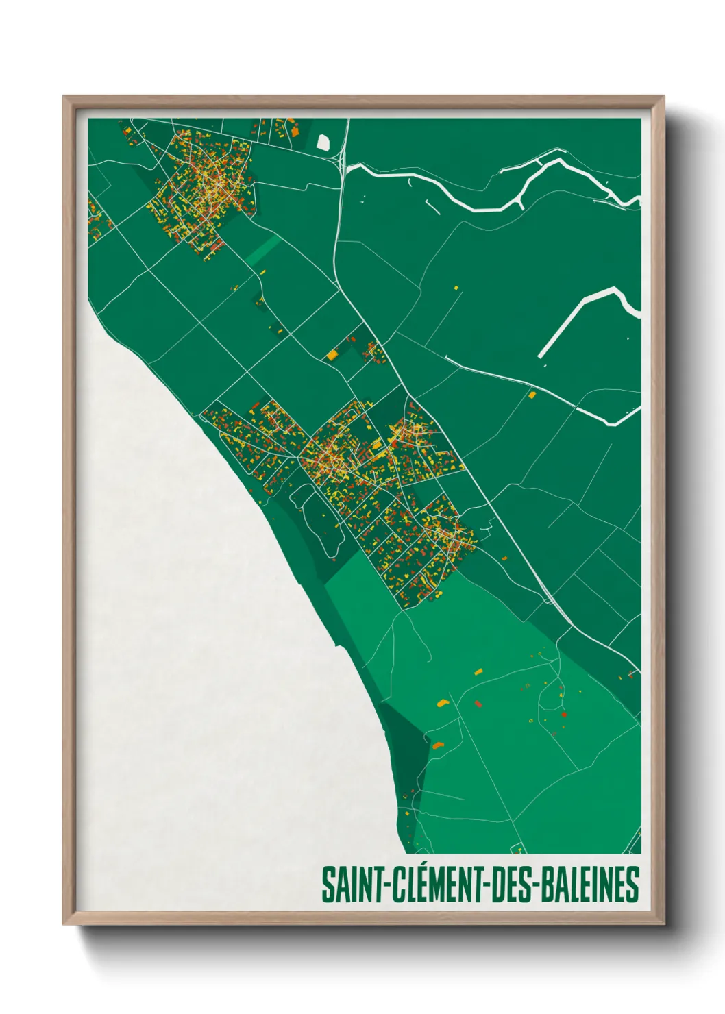 Une affiche de carte sur Saint-Clément-des-Baleines
