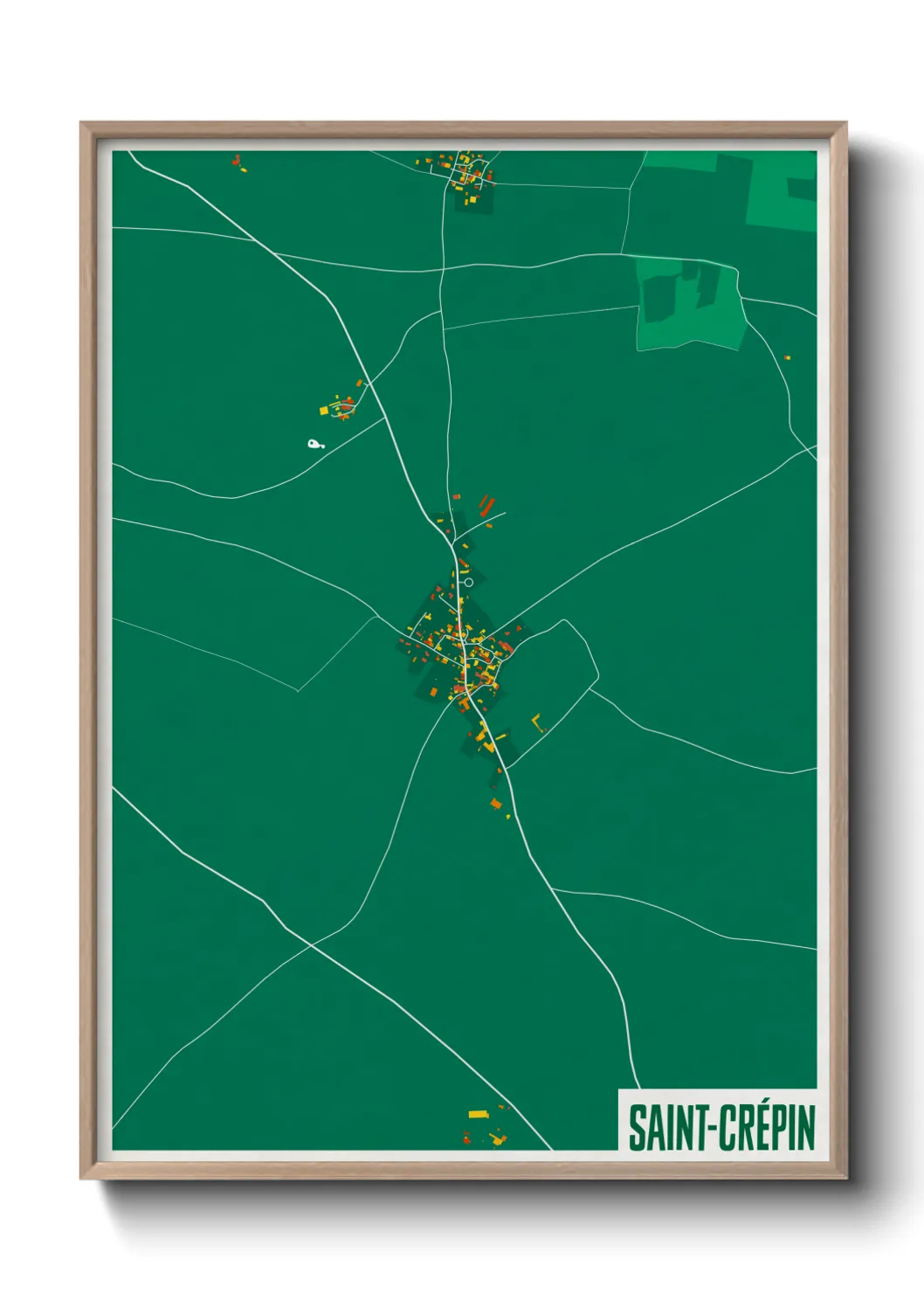 Une affiche de carte sur Saint-Crépin