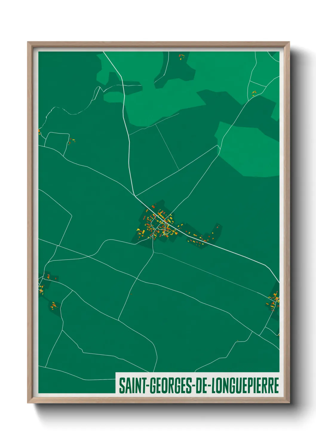 Une affiche de carte sur Saint-Georges-de-Longuepierre