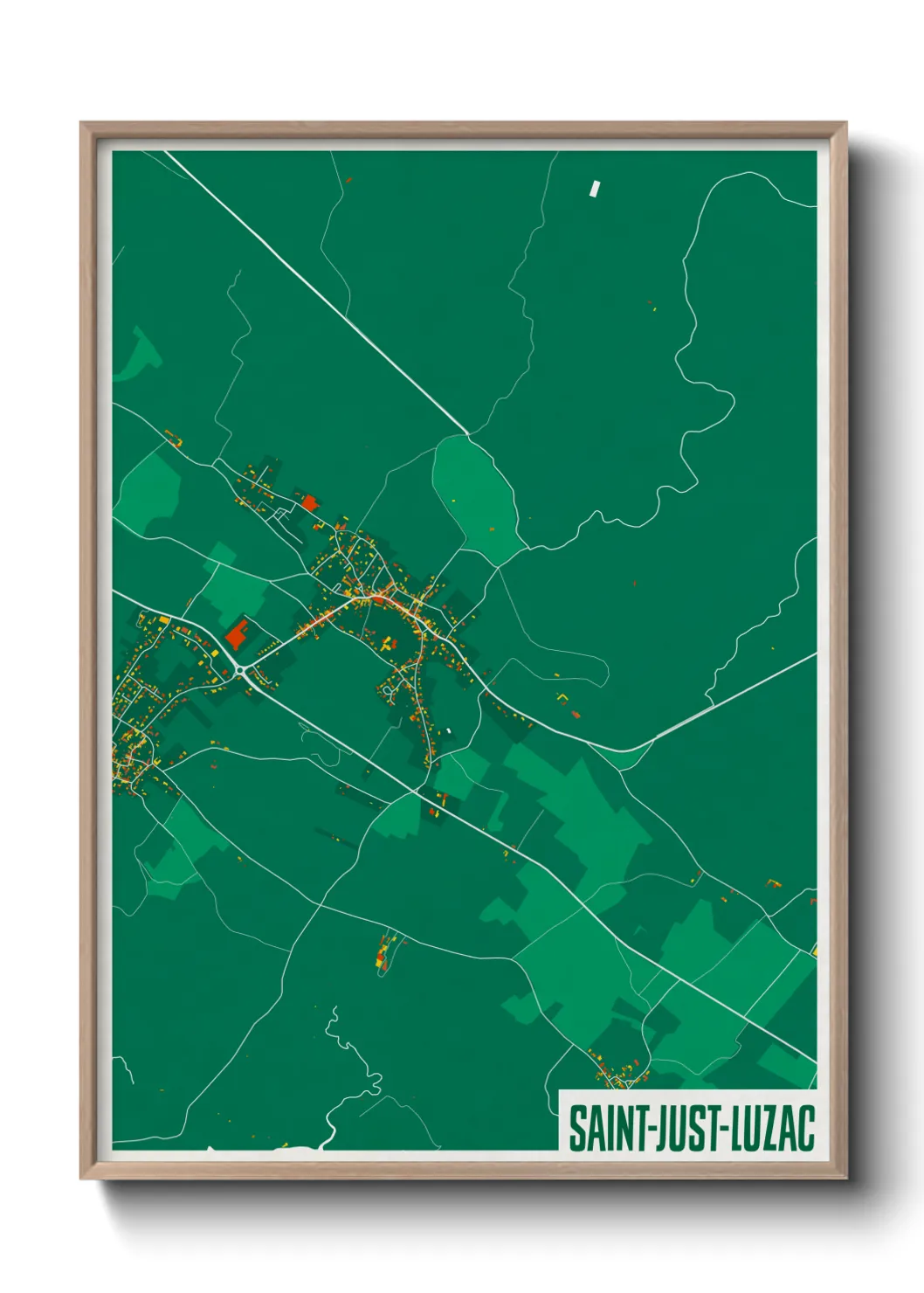 Une affiche de carte sur Saint-Just-Luzac