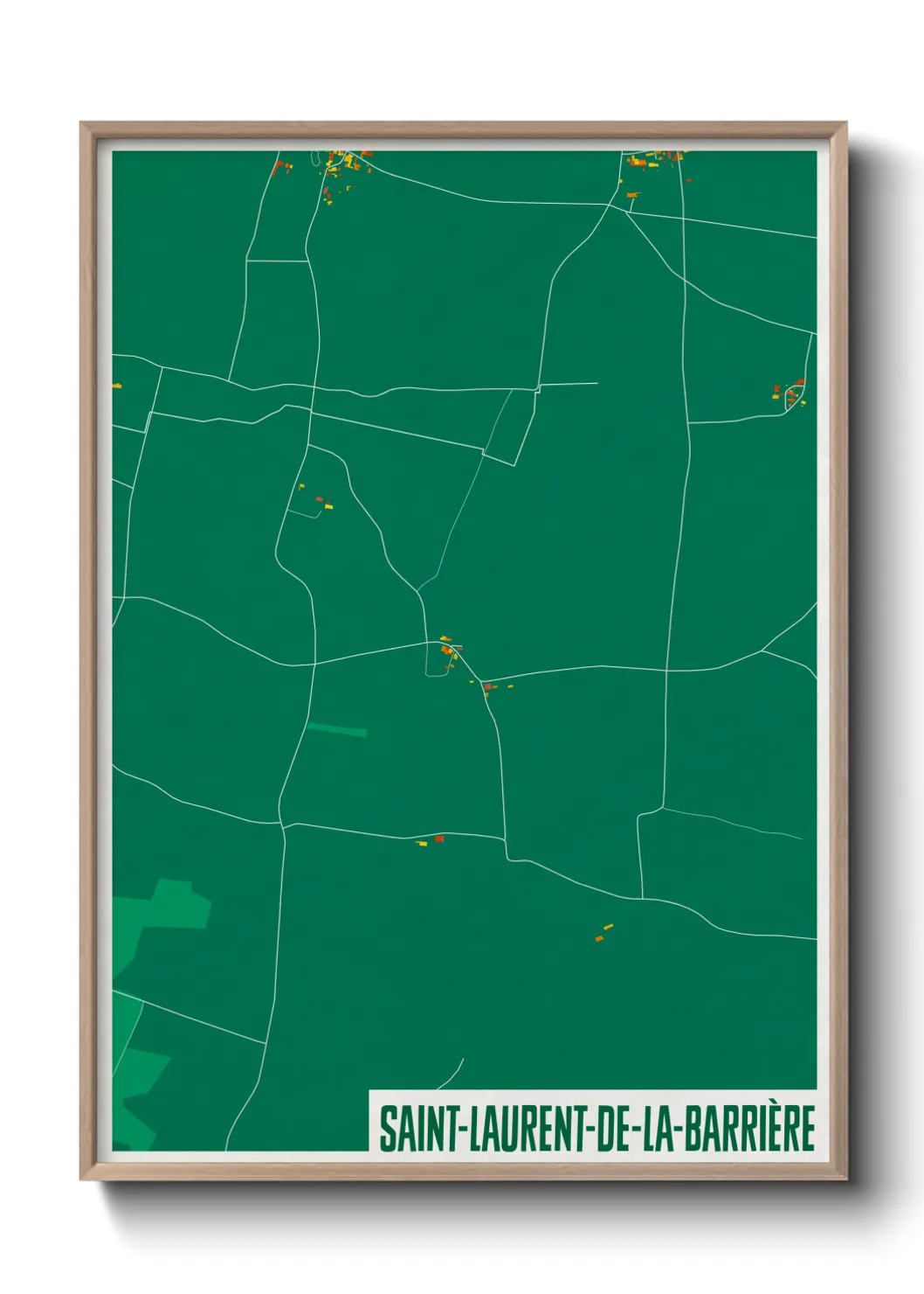 Une affiche de carte sur Saint-Laurent-de-la-Barrière