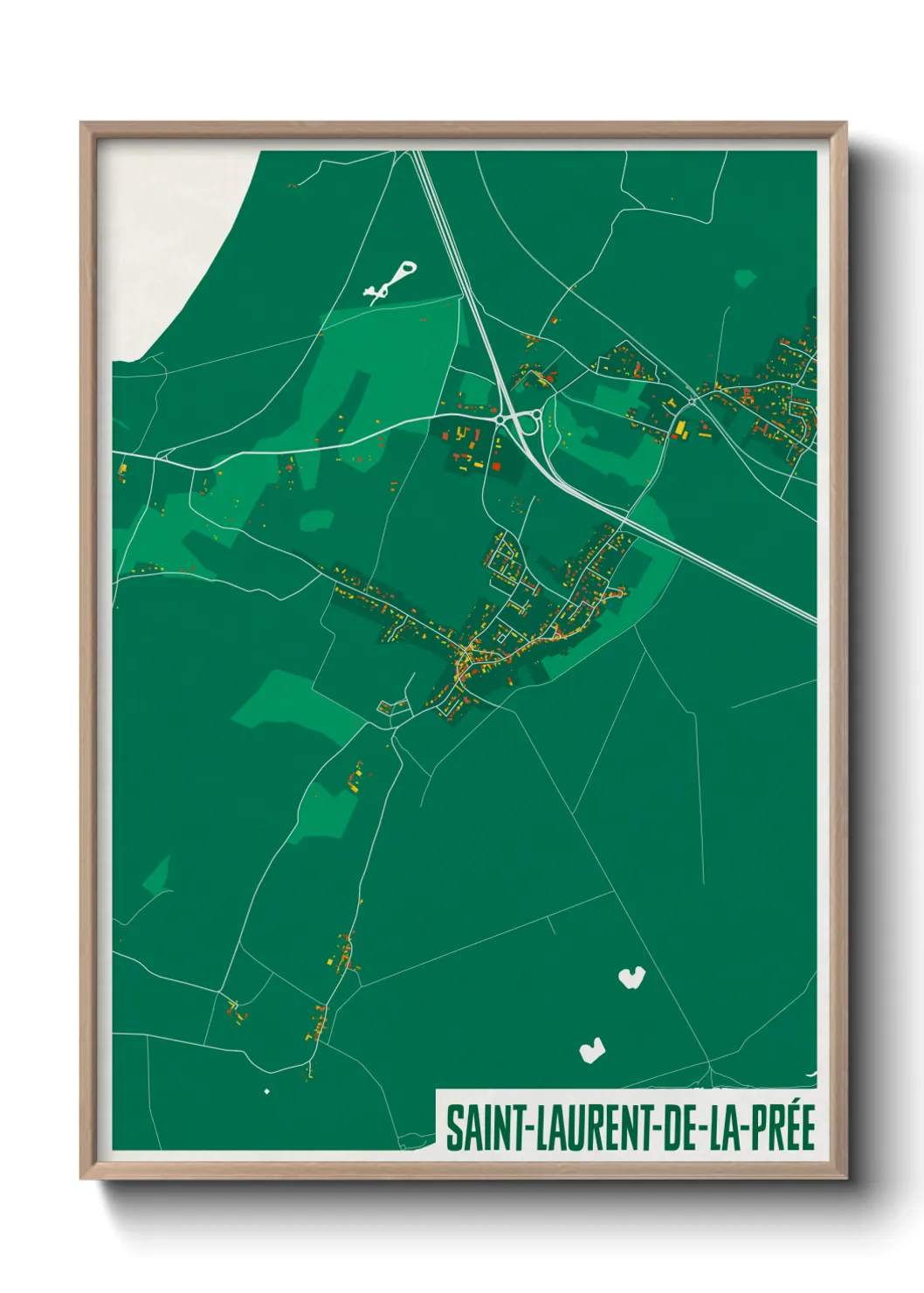 Un poster carteSaint-Laurent-de-la-Prée