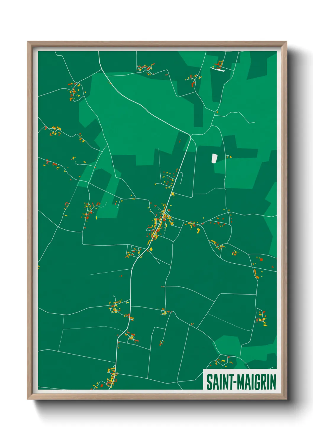 Une affiche de carte sur Saint-Maigrin