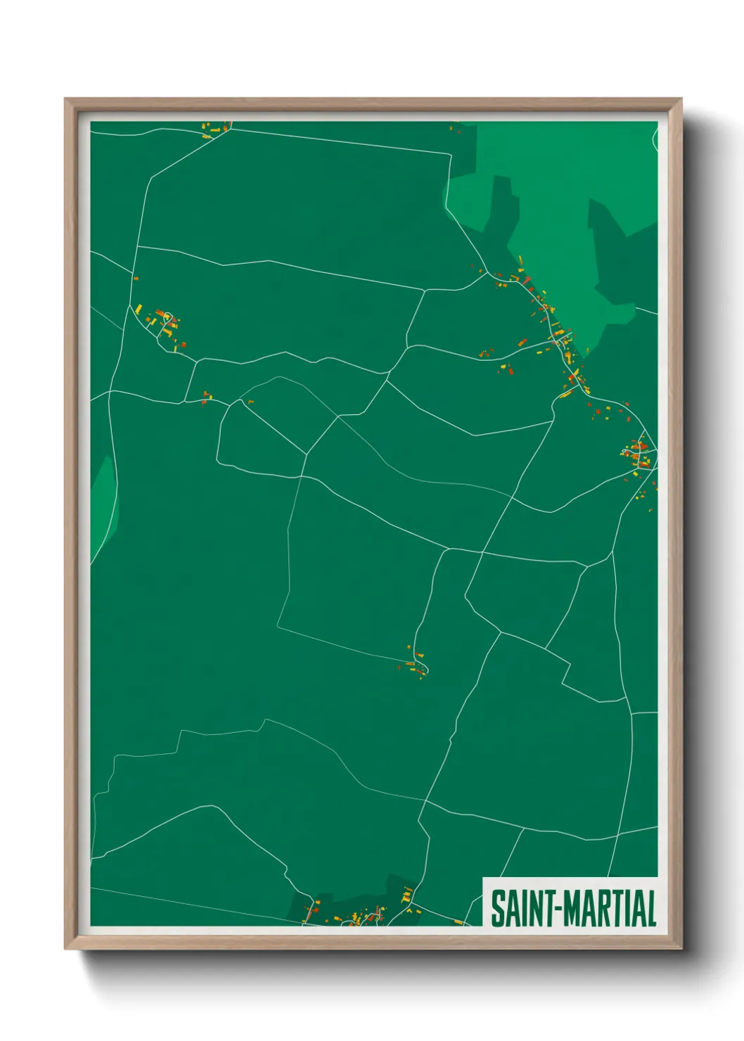 Une affiche de carte sur Saint-Martial