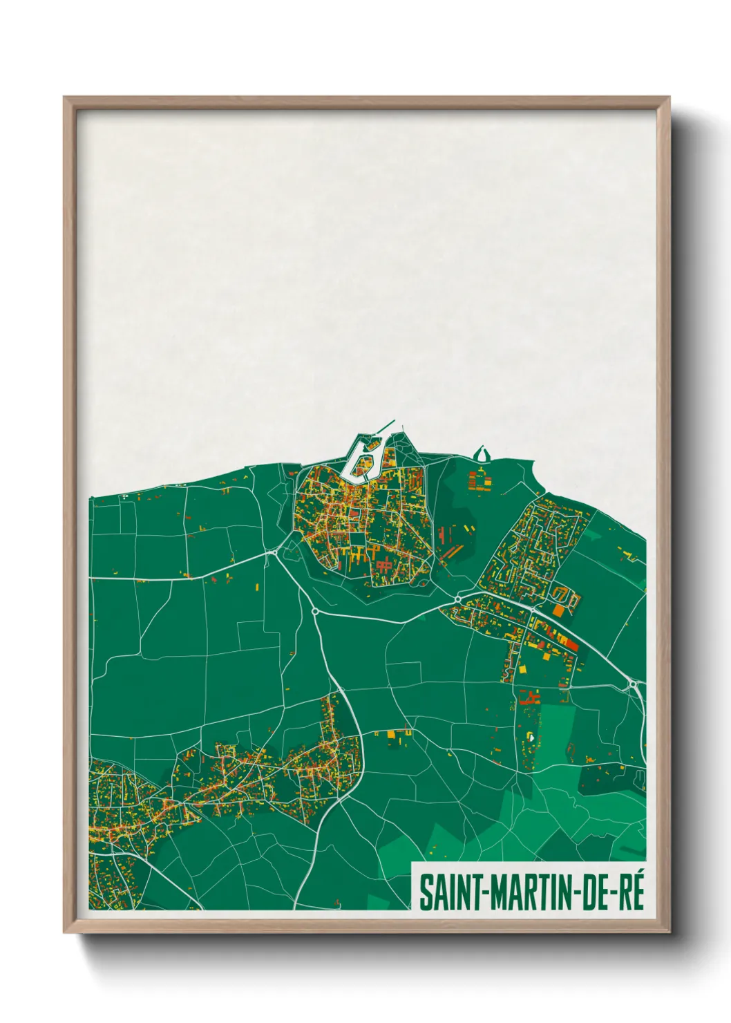 Une affiche de carte sur Saint-Martin-de-Ré