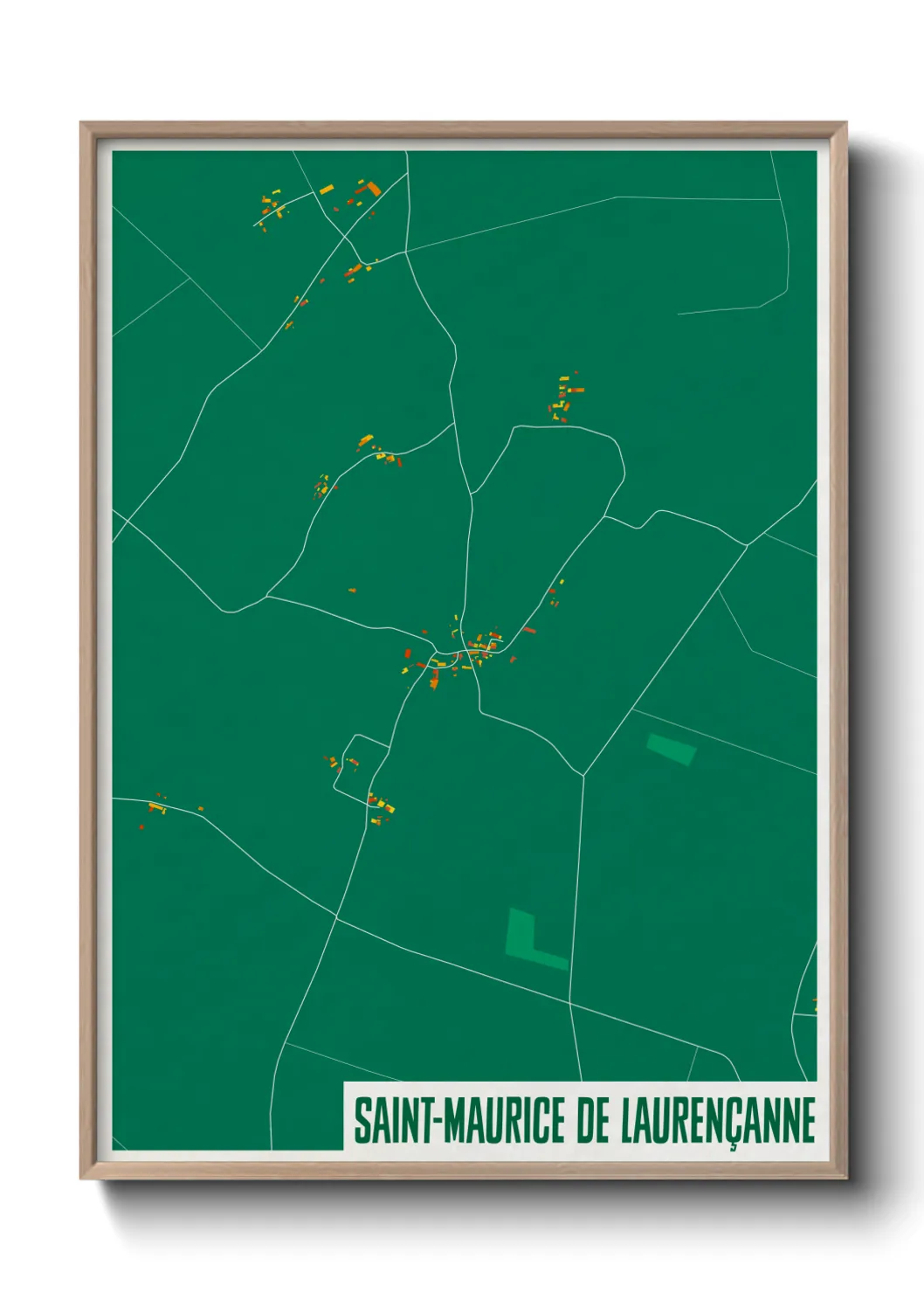 Une affiche de carte sur Saint-Maurice de Laurençanne