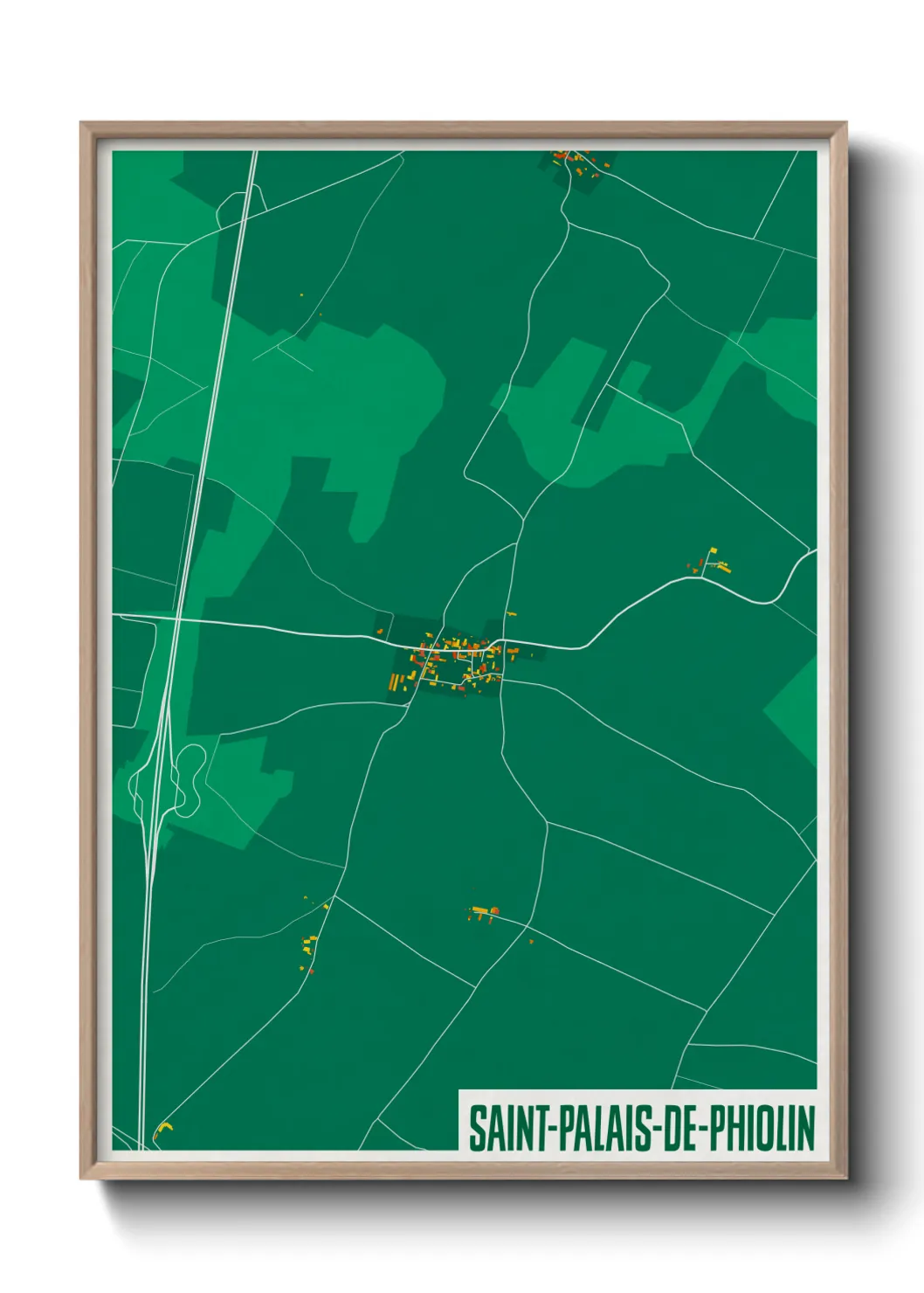 Une affiche de carte sur Saint-Palais-de-Phiolin