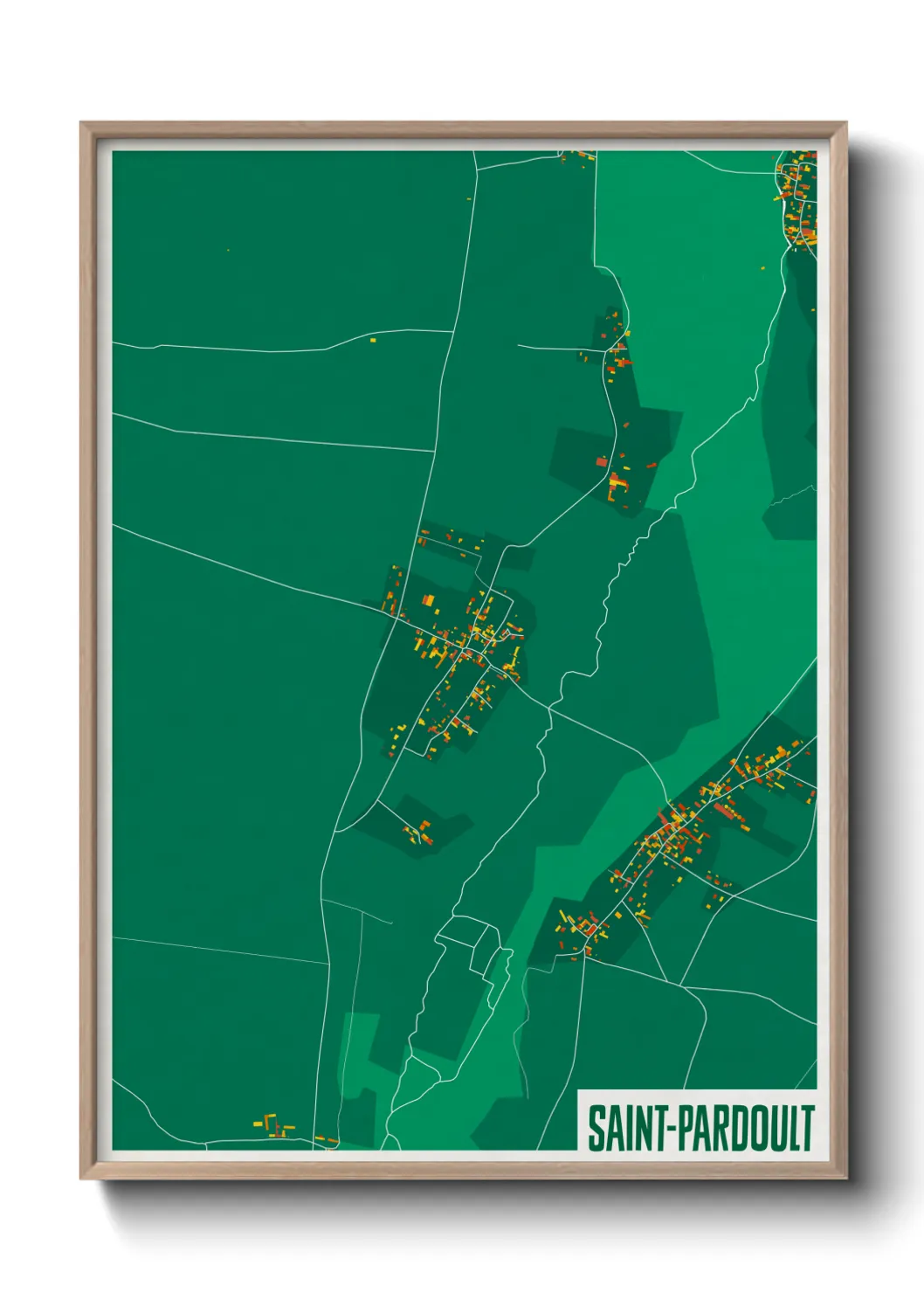 Une affiche de carte sur Saint-Pardoult
