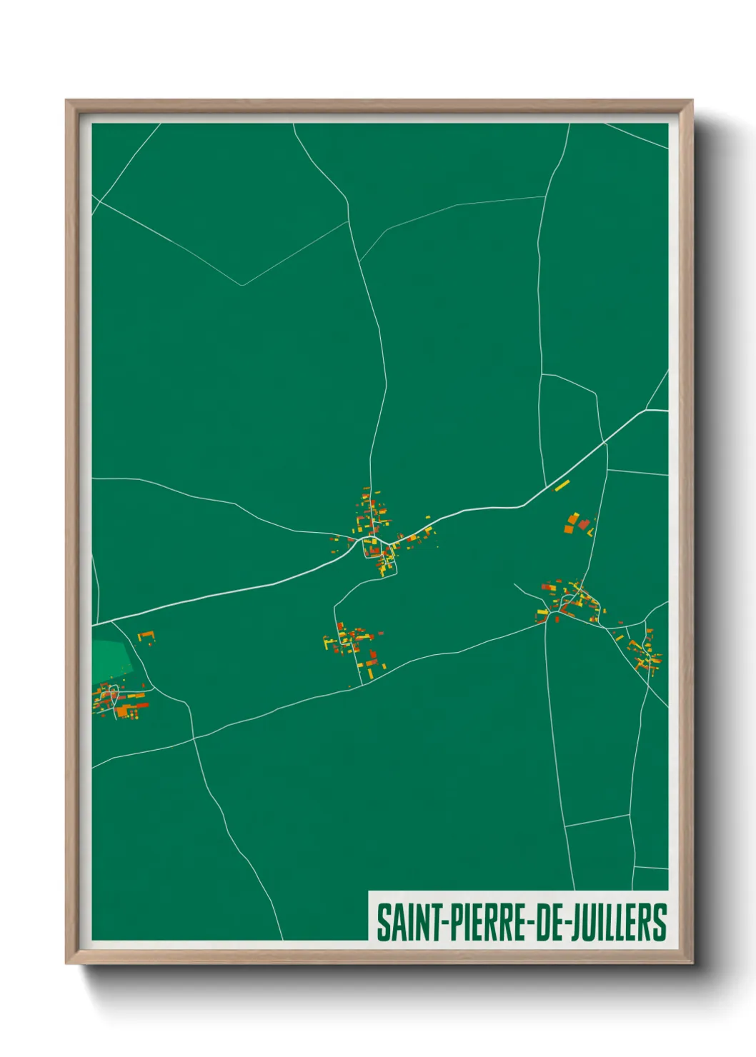Une affiche de carte sur Saint-Pierre-de-Juillers