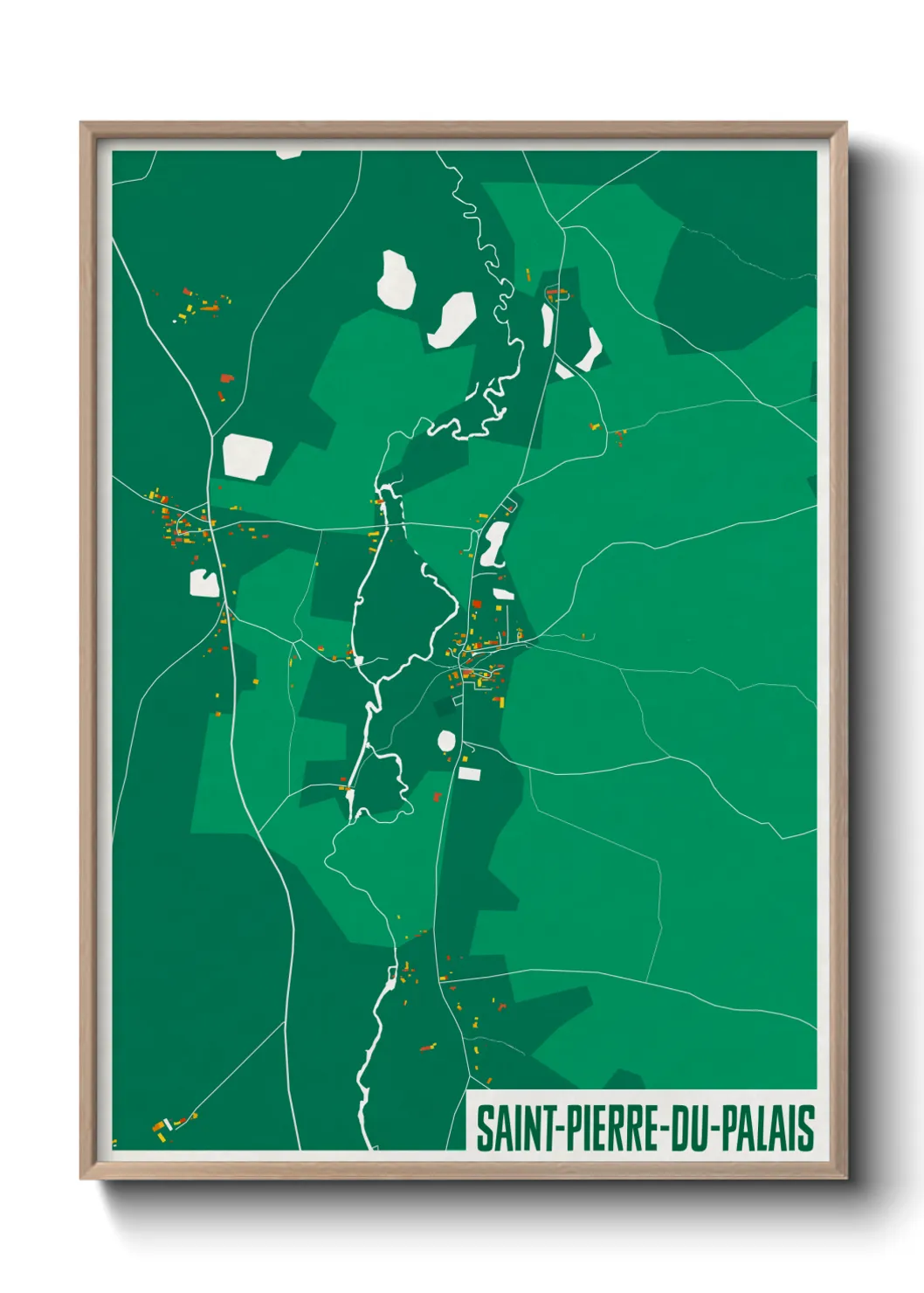 Une affiche de carte sur Saint-Pierre-du-Palais