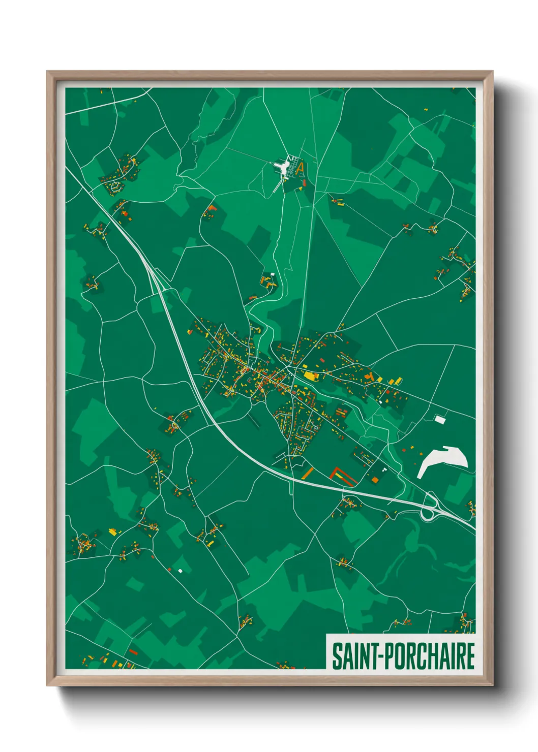 Une affiche de carte sur Saint-Porchaire