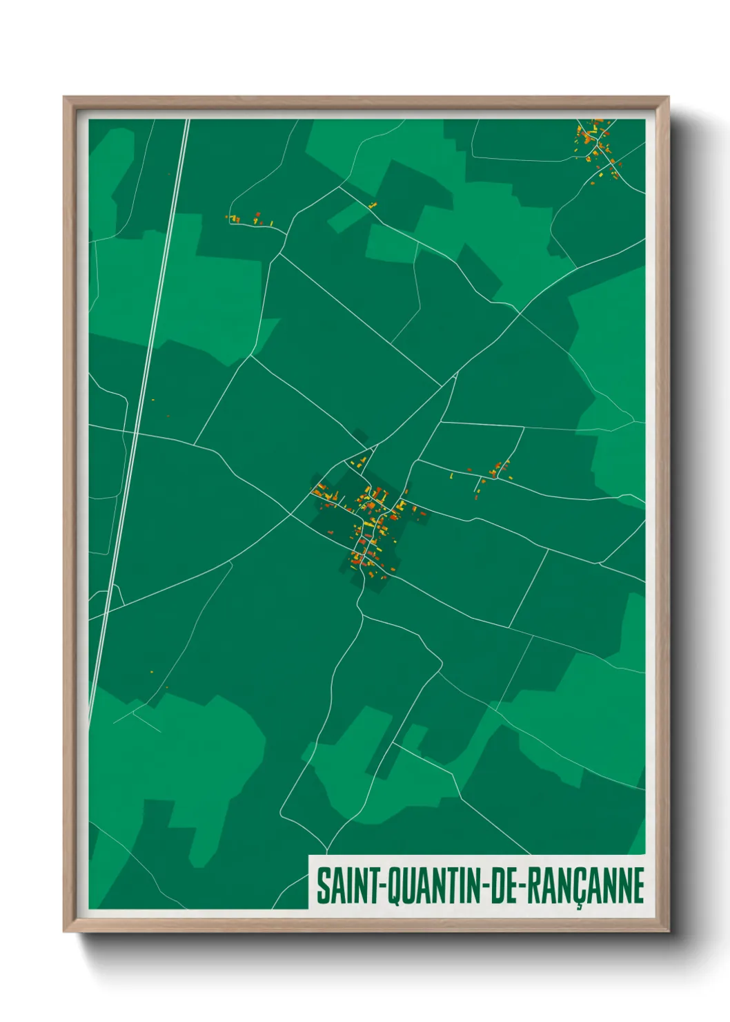 Une affiche de carte sur Saint-Quantin-de-Rançanne