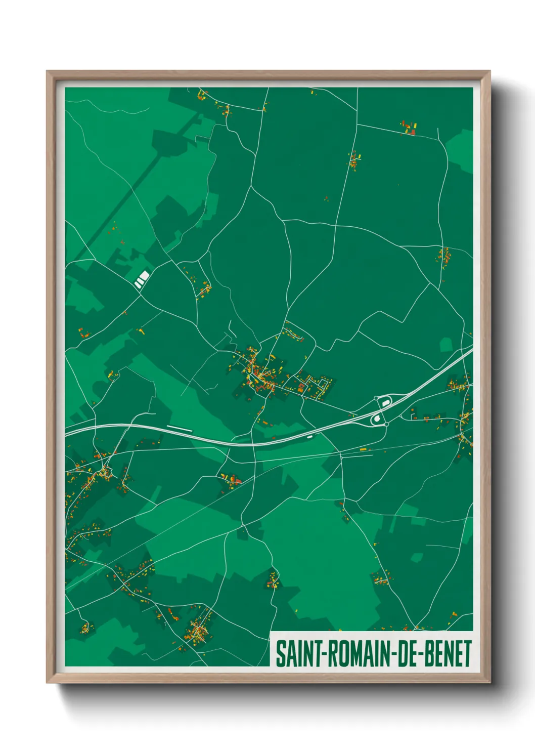 Un poster carteSaint-Romain-de-Benet