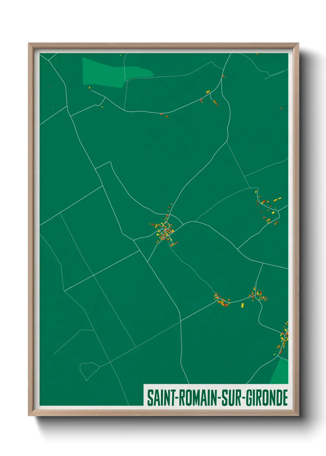 Une affiche de carte sur Saint-Romain-sur-Gironde