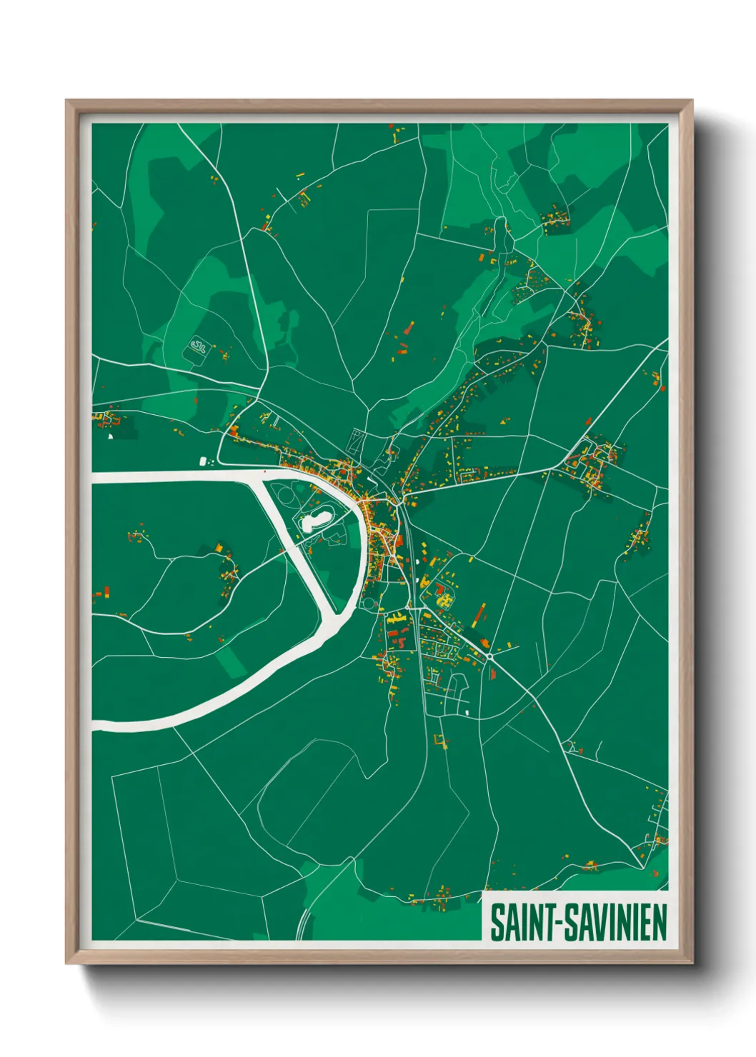 Une affiche de carte sur Saint-Savinien