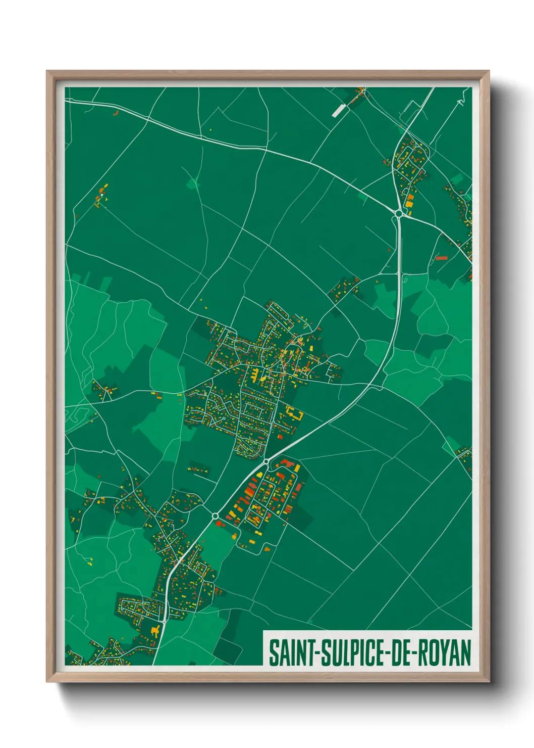 Une affiche de carte sur Saint-Sulpice-de-Royan