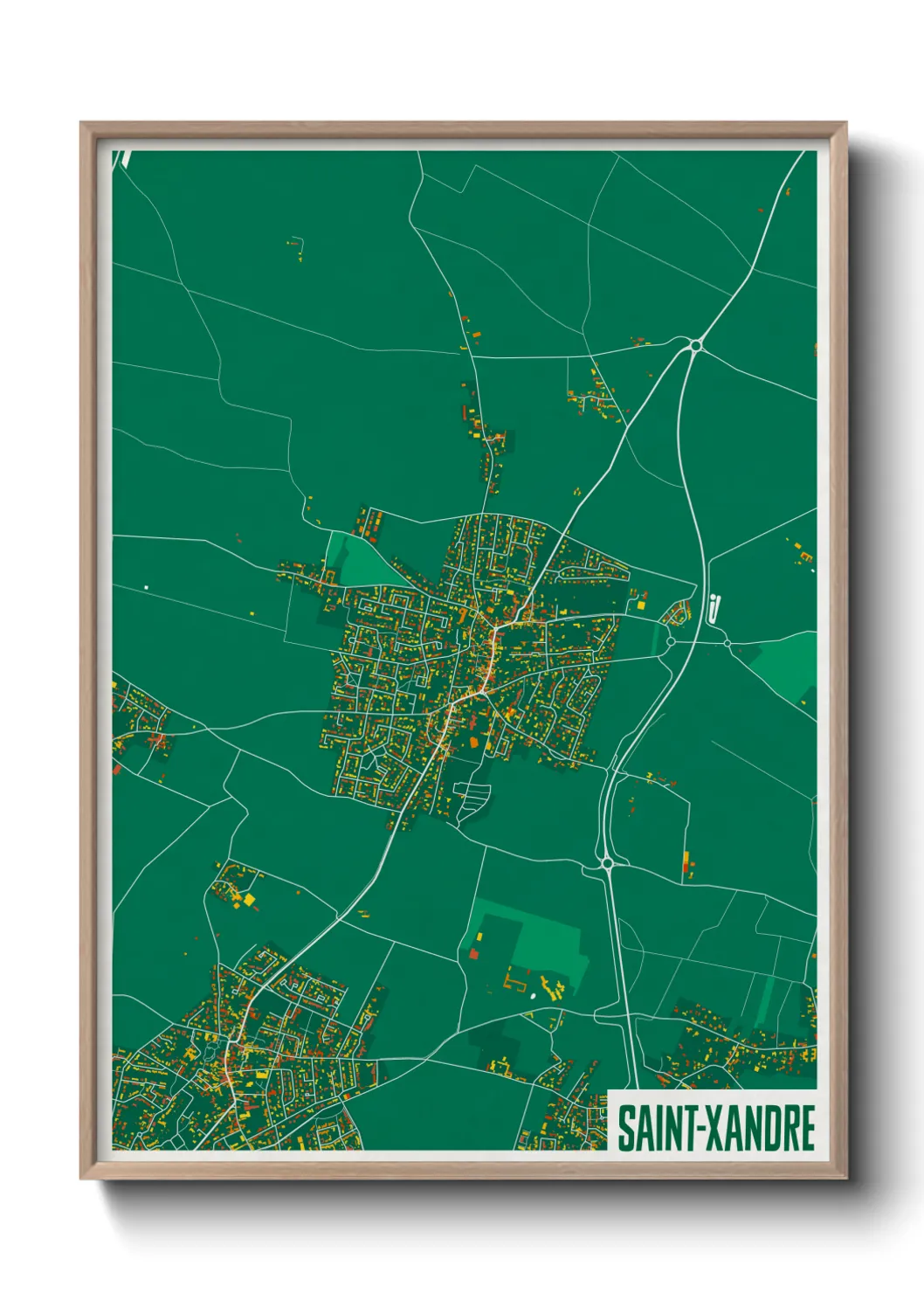 Une affiche de carte sur Saint-Xandre