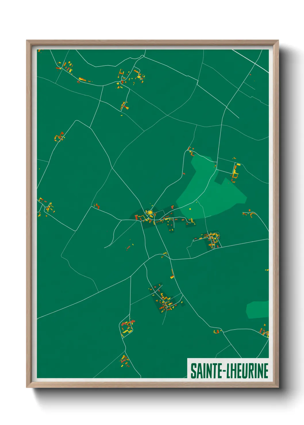 Une affiche de carte sur Sainte-Lheurine