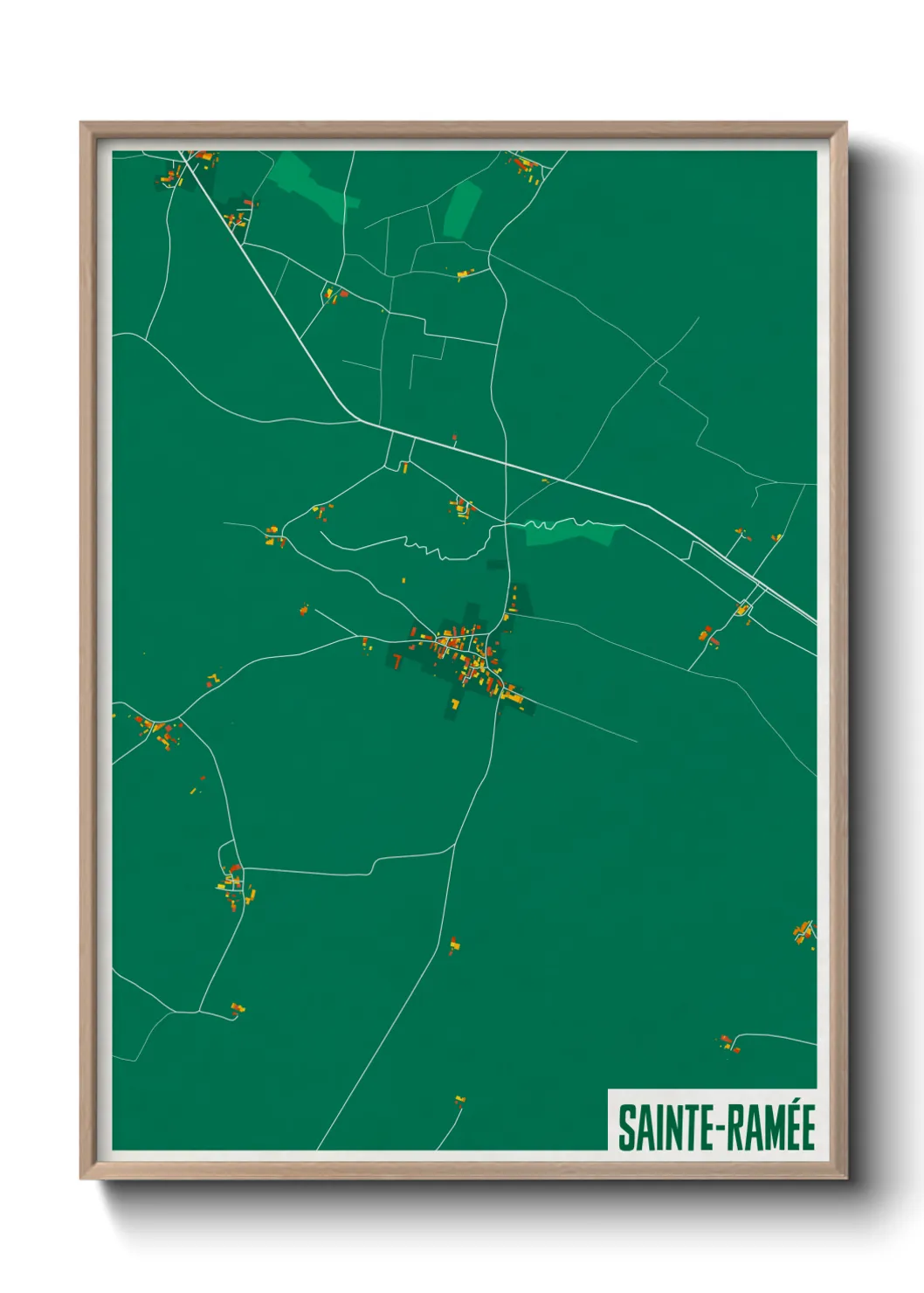 Une affiche de carte sur Sainte-Ramée