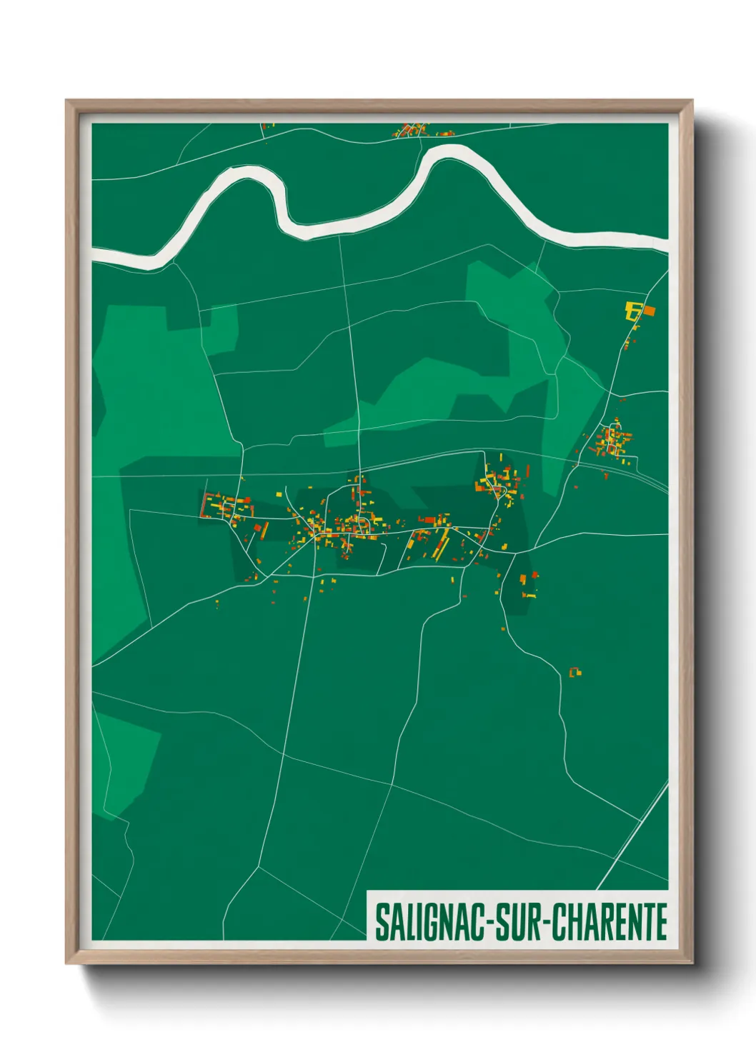 Une affiche de carte sur Salignac-sur-Charente
