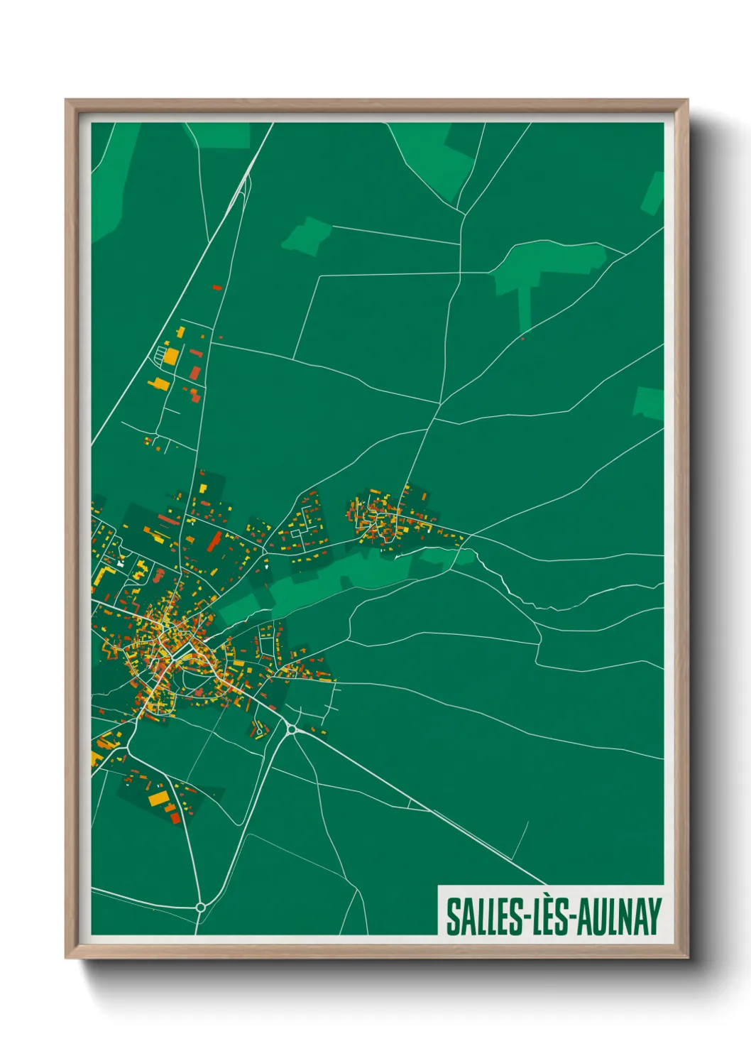 Une affiche de carte sur Salles-lès-Aulnay