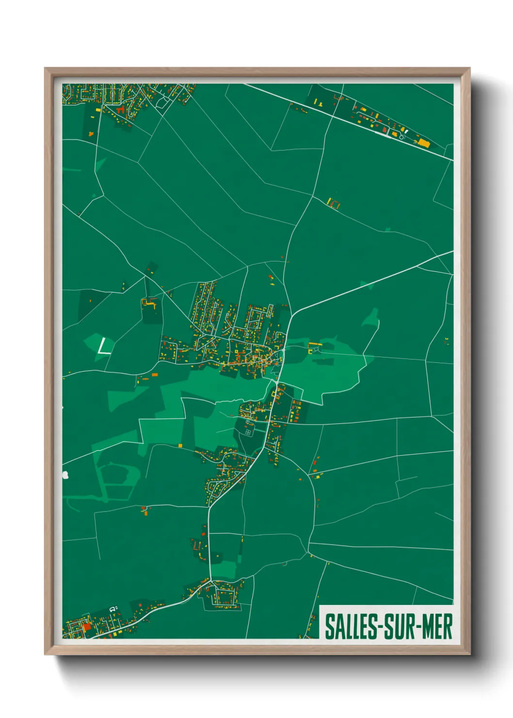 Une affiche de carte sur Salles-sur-Mer