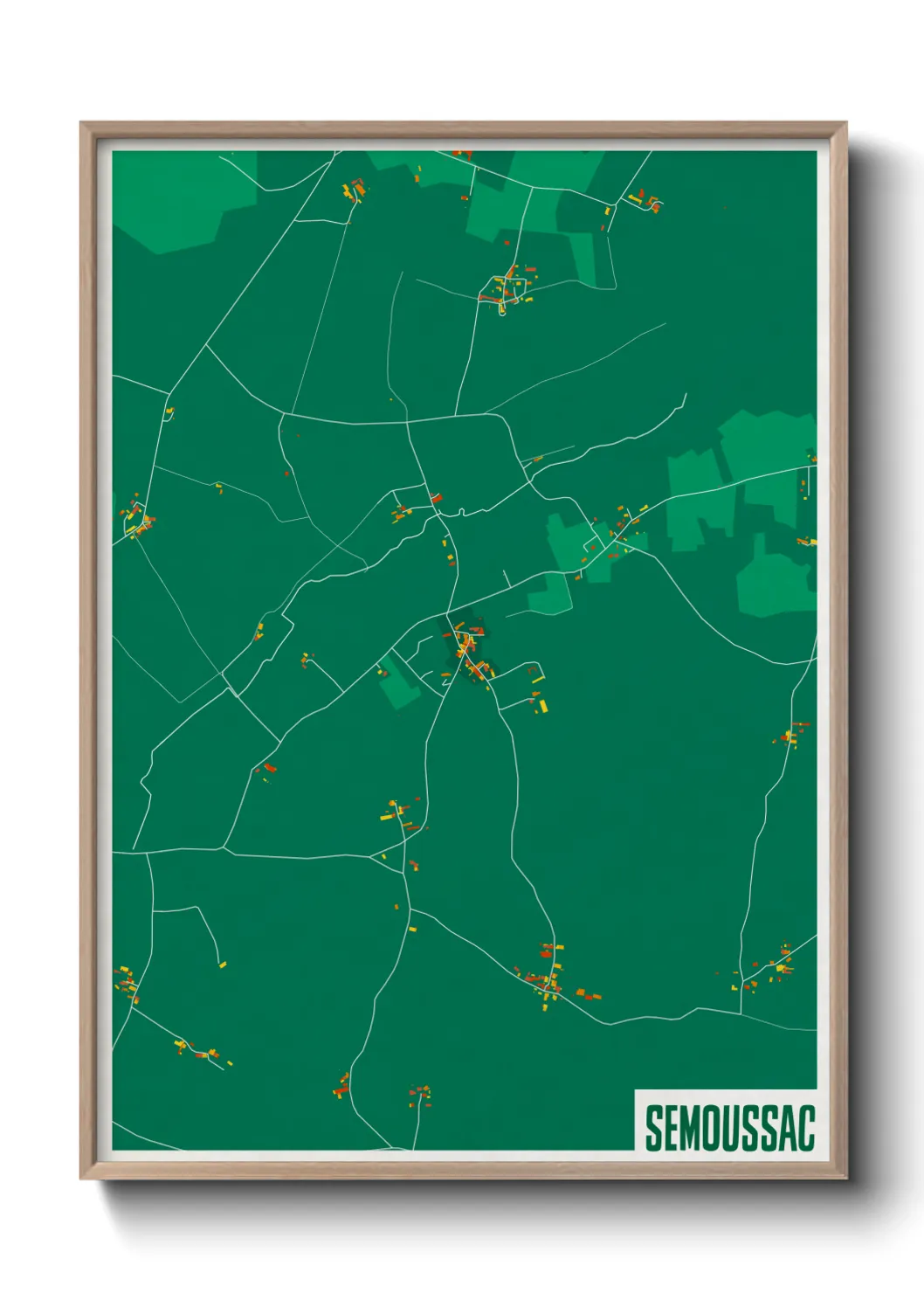 Une affiche de carte sur Semoussac