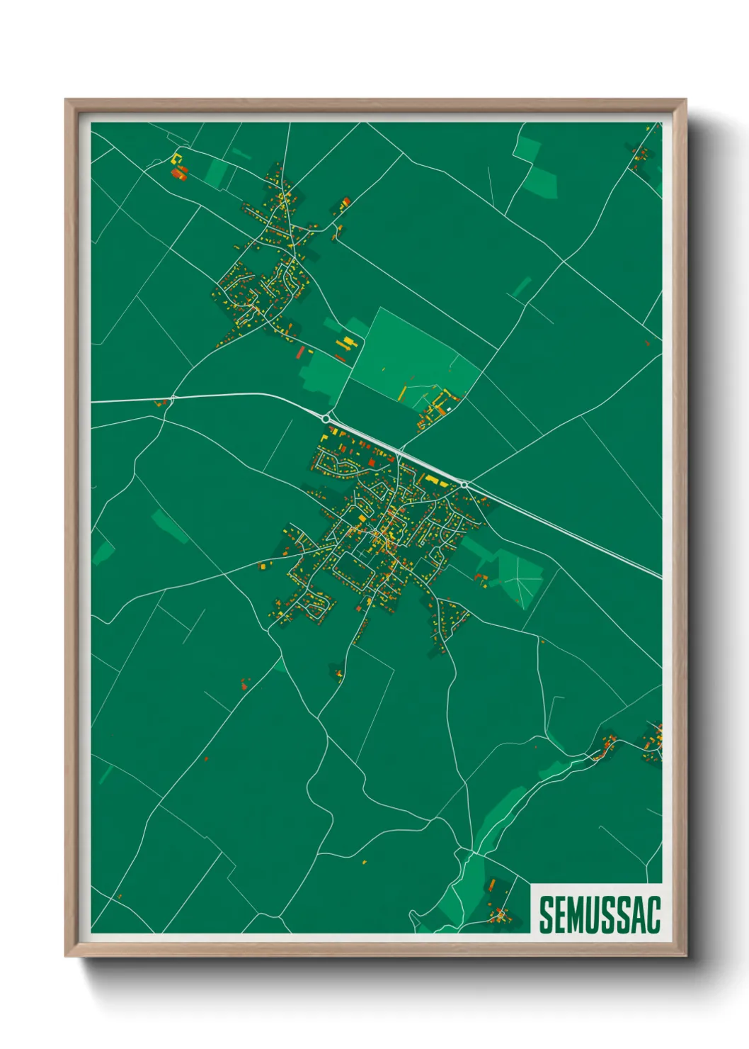 Une affiche de carte sur Semussac