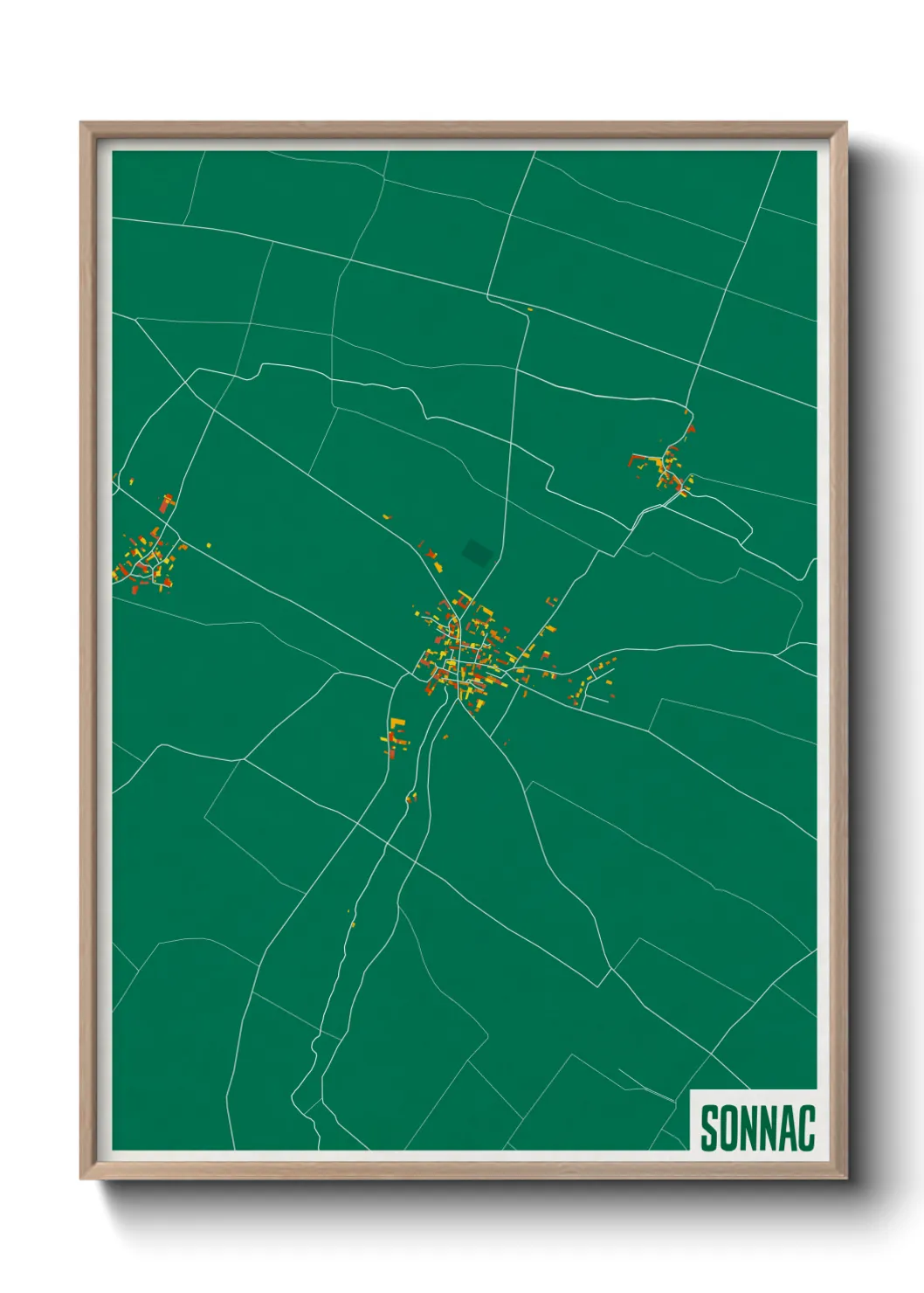 Une affiche de carte sur Sonnac