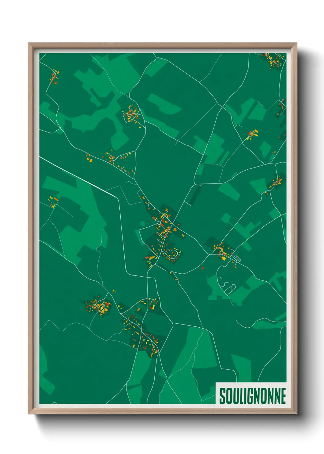 Une affiche de carte sur Soulignonne