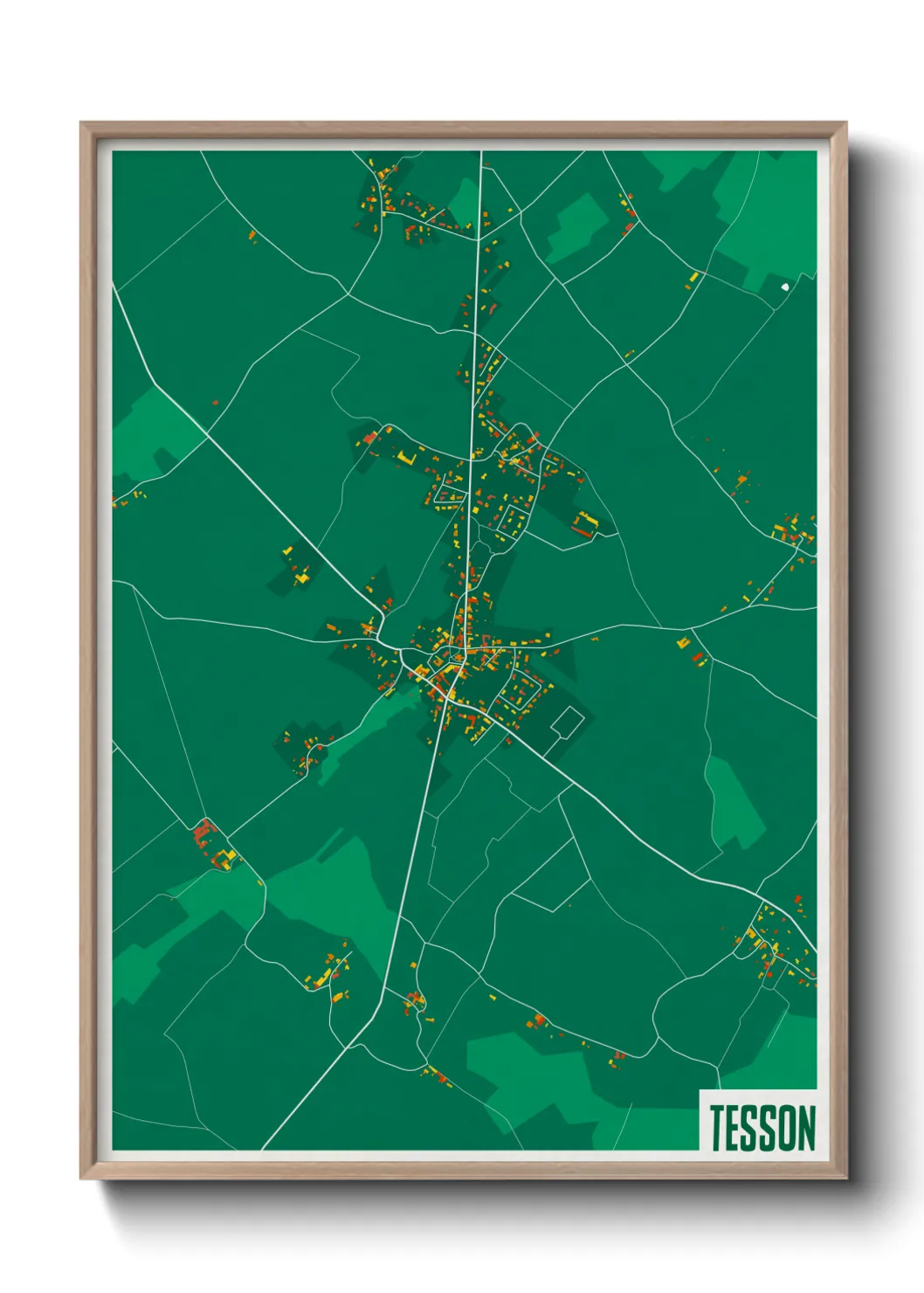 Une affiche de carte sur Tesson
