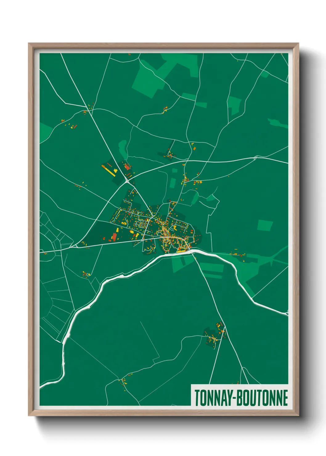 Une affiche de carte sur Tonnay-Boutonne