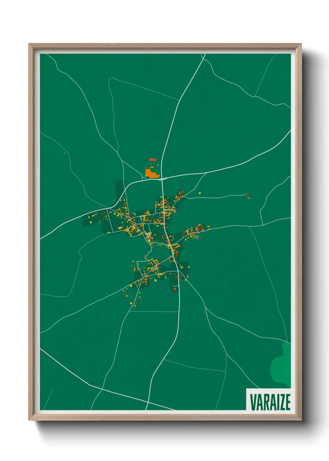 Une affiche de carte sur Varaize