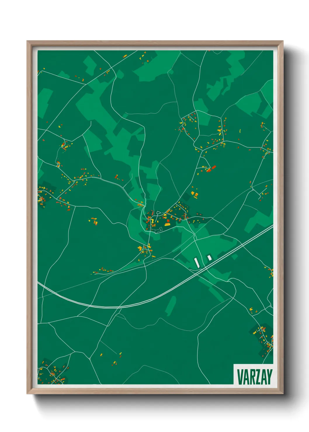 Une affiche de carte sur Varzay