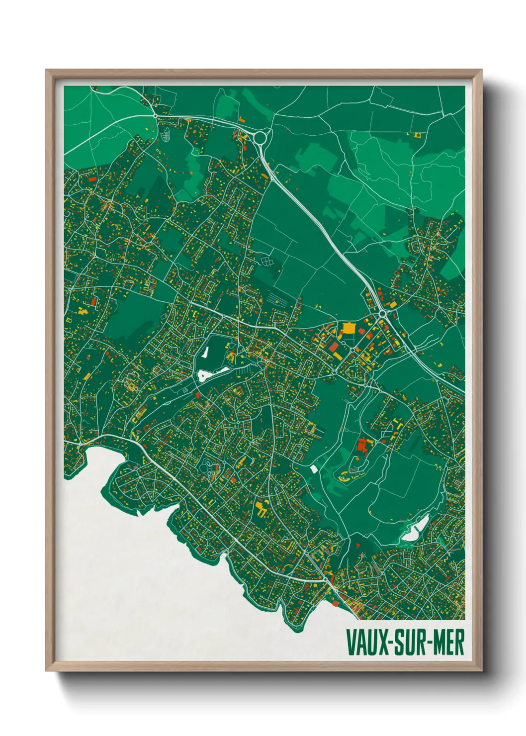 Une affiche de carte sur Vaux-sur-Mer