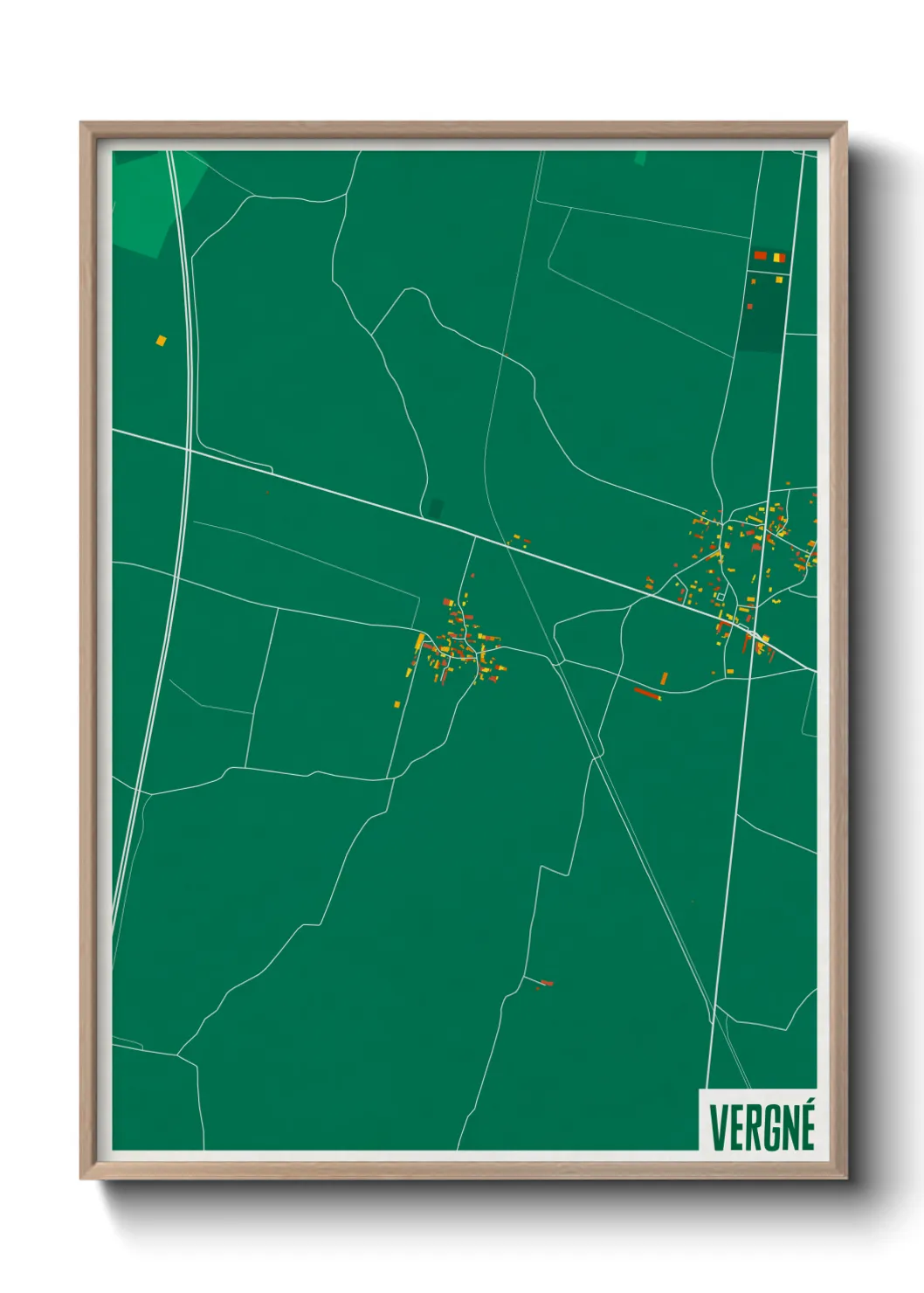 Une affiche de carte sur Vergné