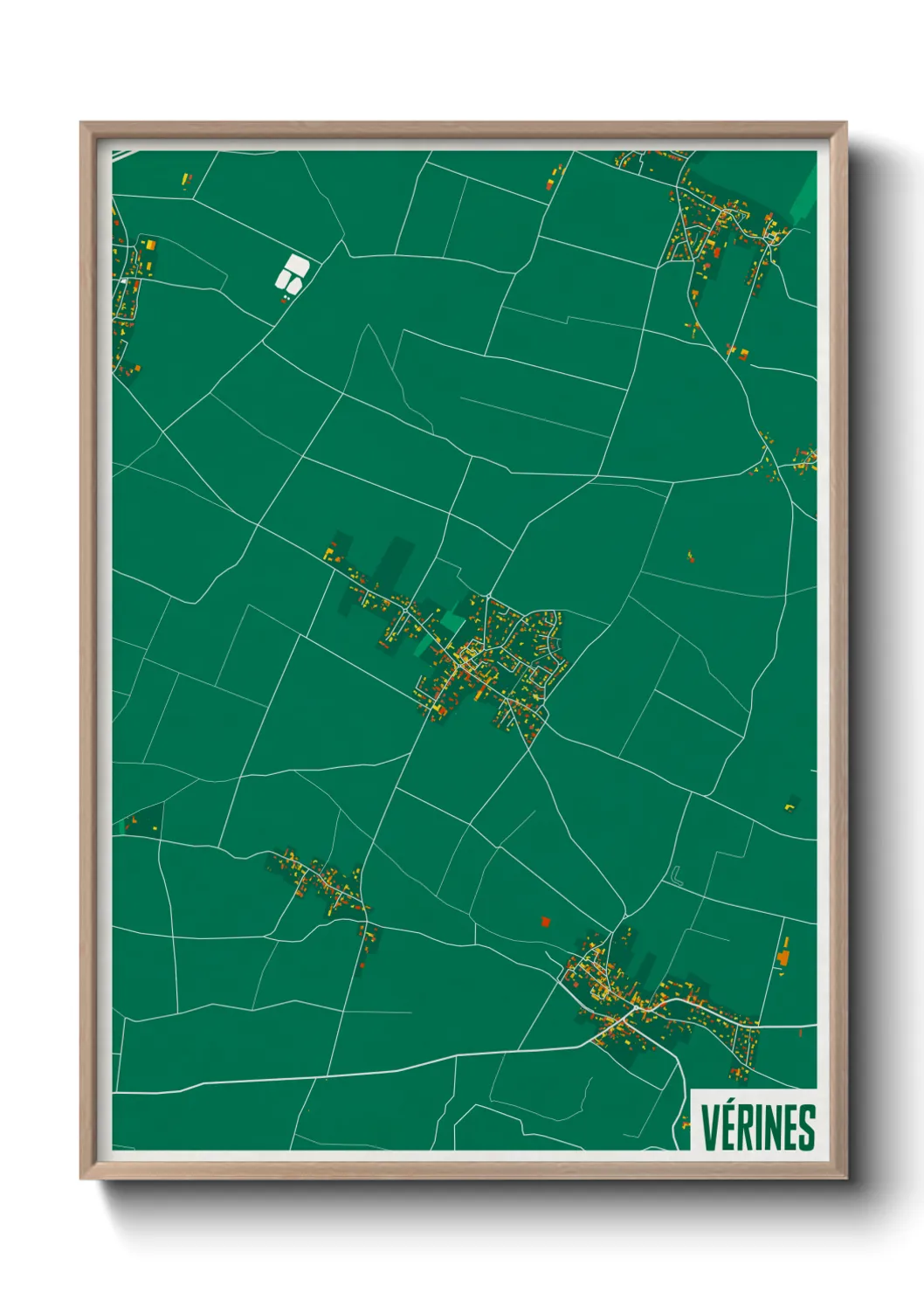 Une affiche de carte sur Vérines