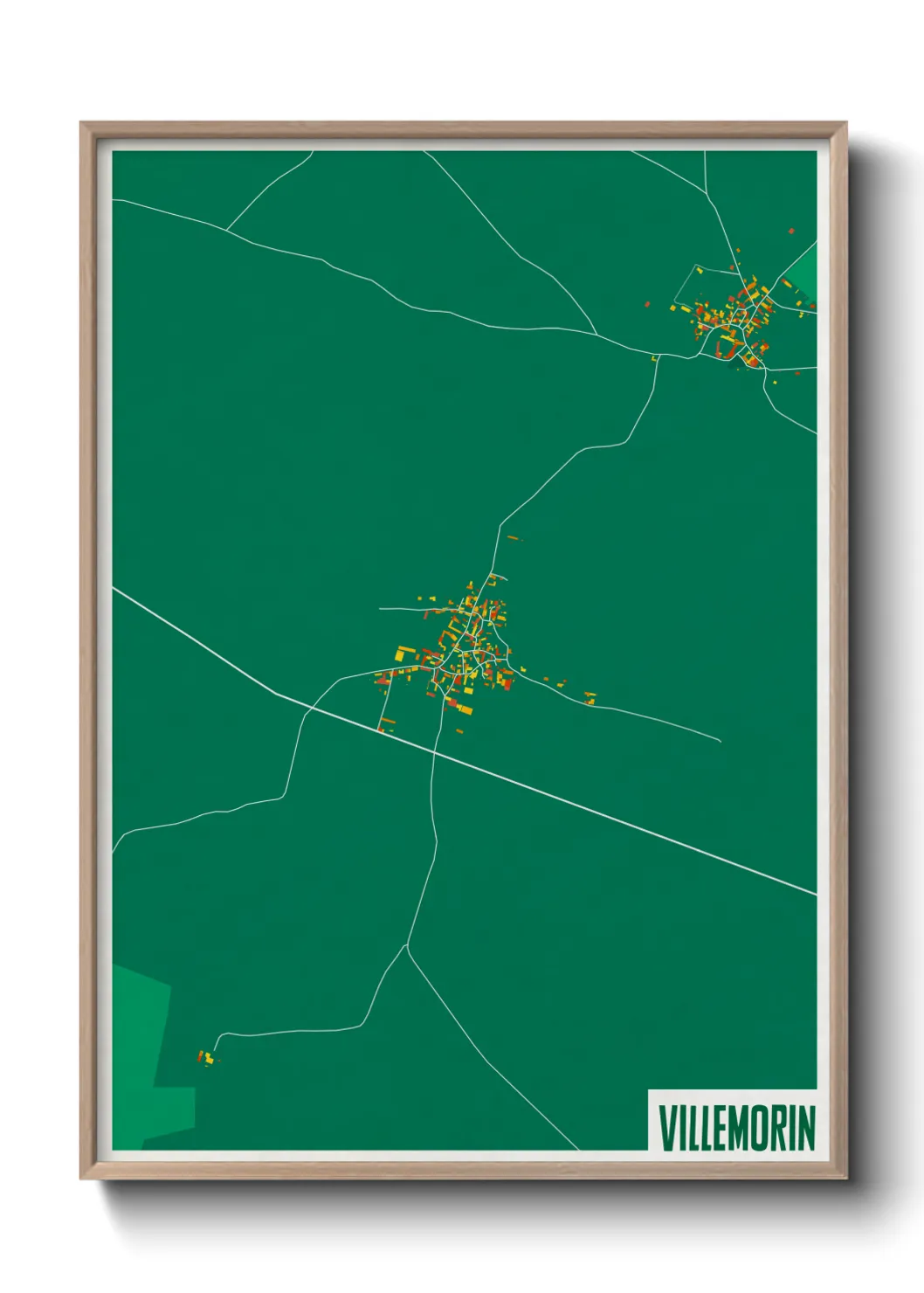 Une affiche de carte sur Villemorin