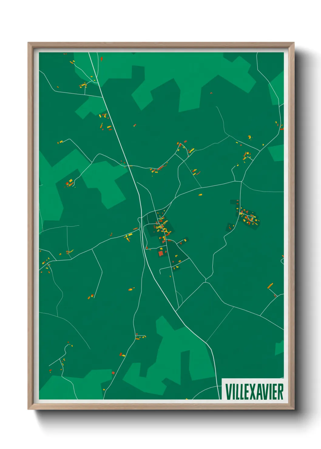 Une affiche de carte sur Villexavier