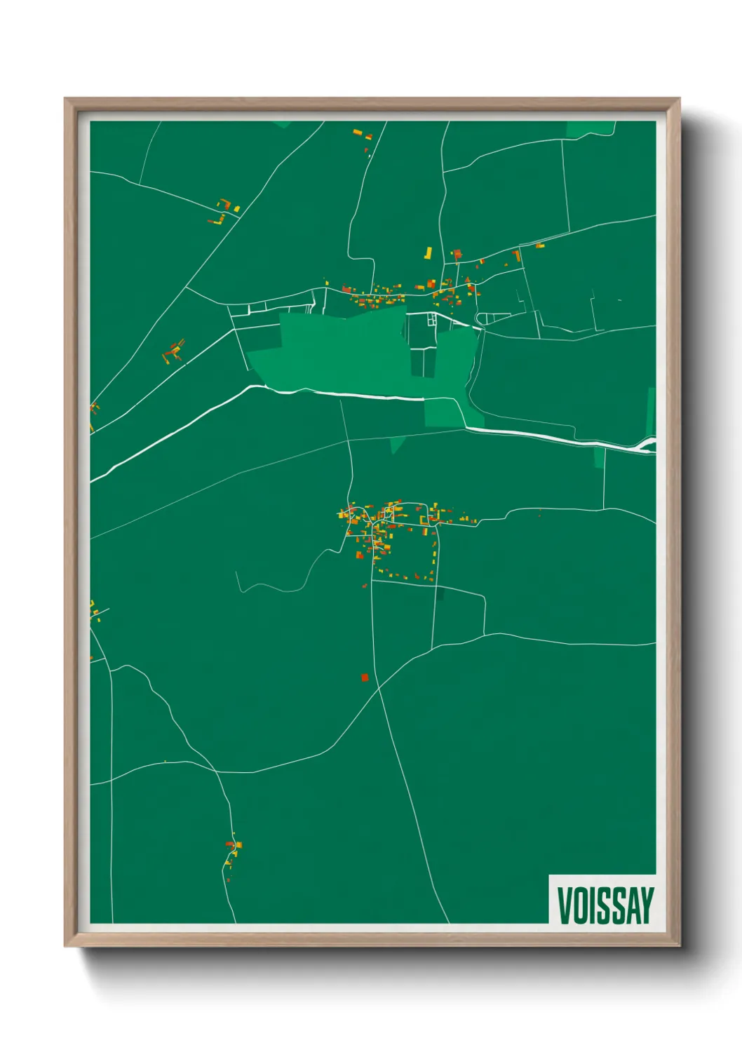 Une affiche de carte sur Voissay