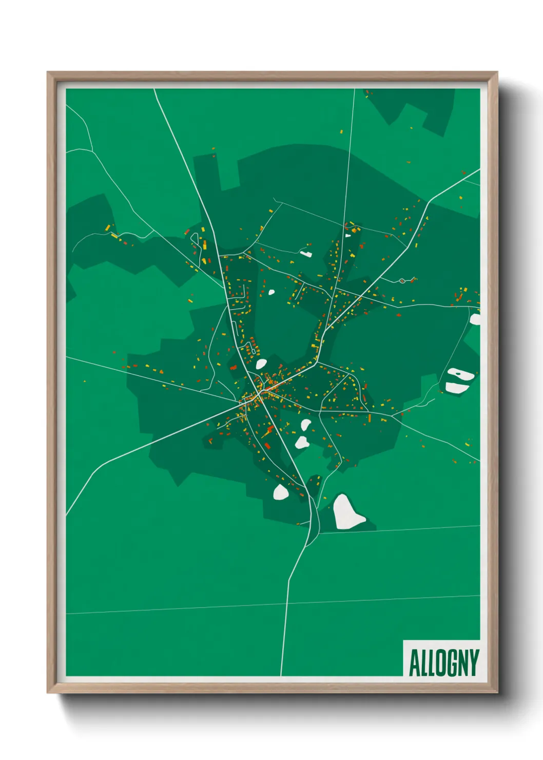 Une affiche de carte sur Allogny