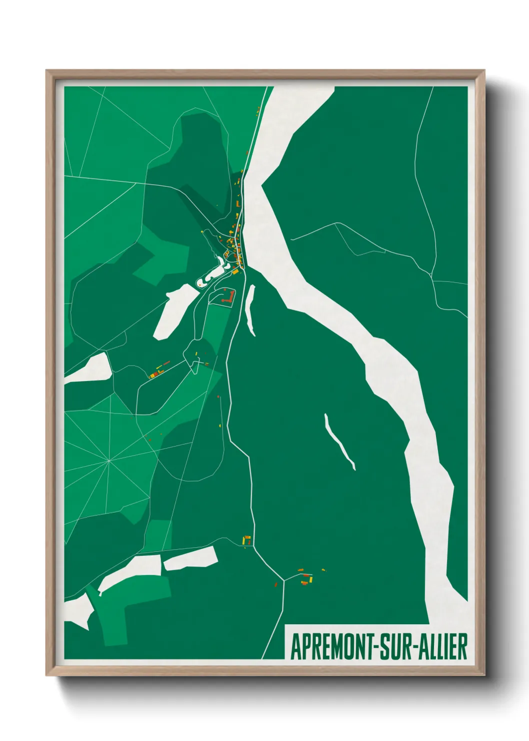 Une affiche de carte sur Apremont-sur-Allier